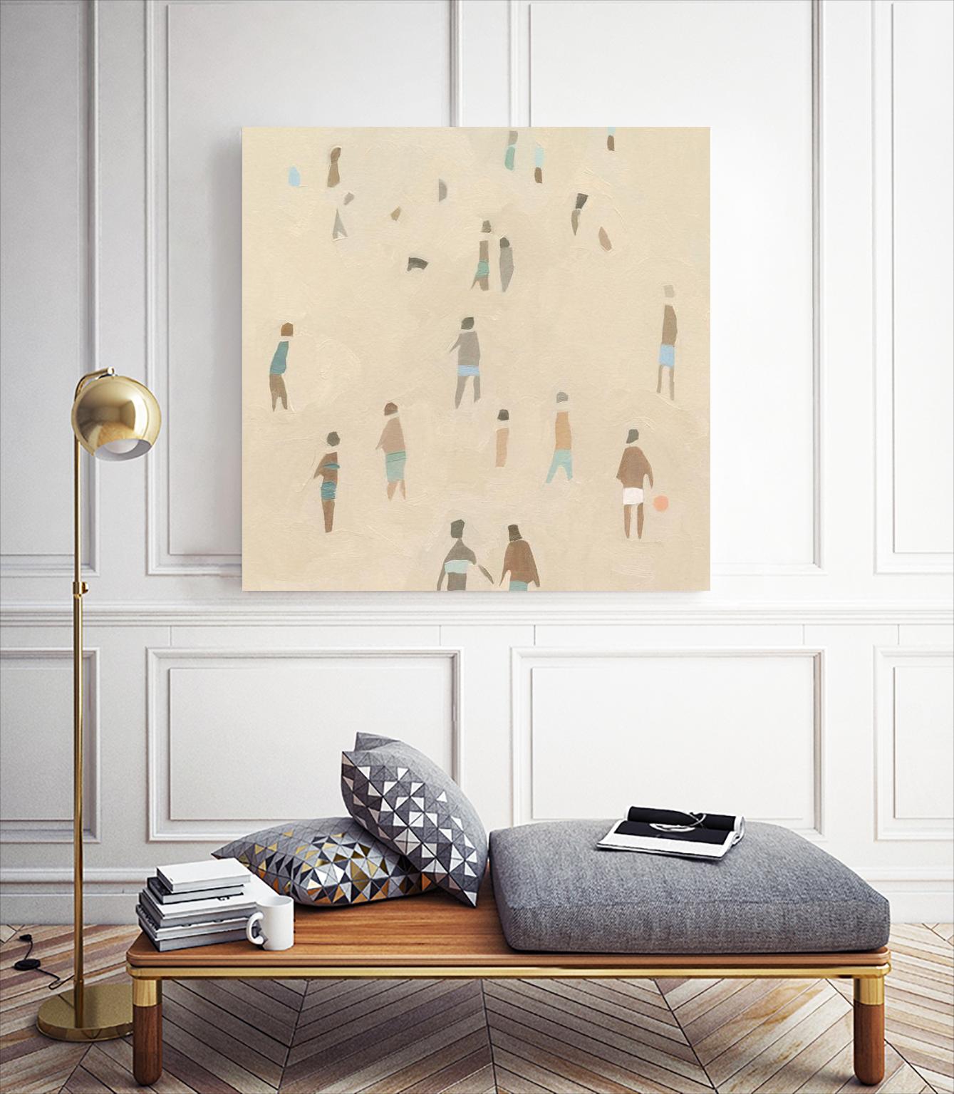 Beach Goer IV by Emma Caroline on GIANT ART - beige coastal tropical abstract