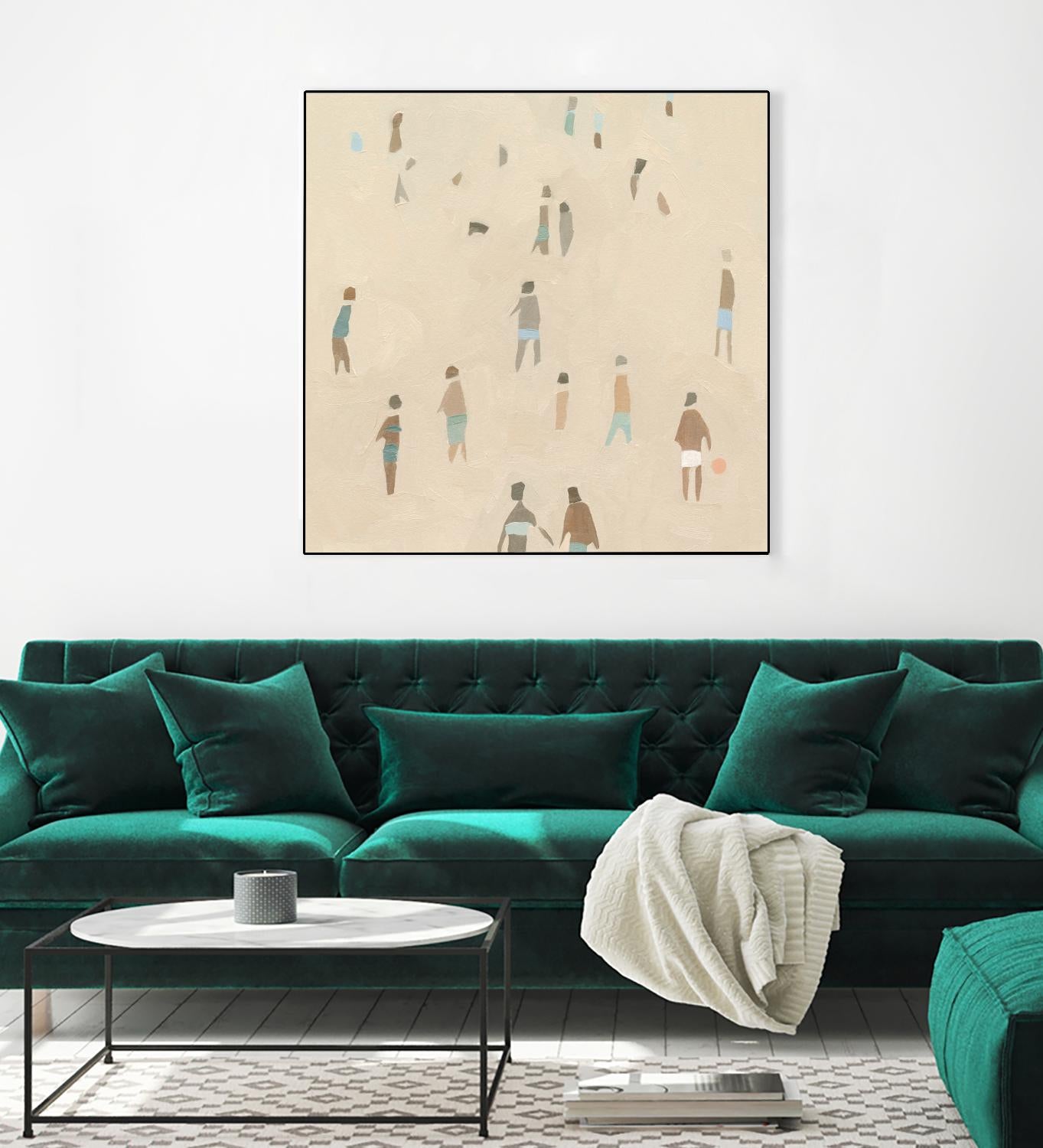 Beach Goer IV by Emma Caroline on GIANT ART - beige coastal tropical abstract