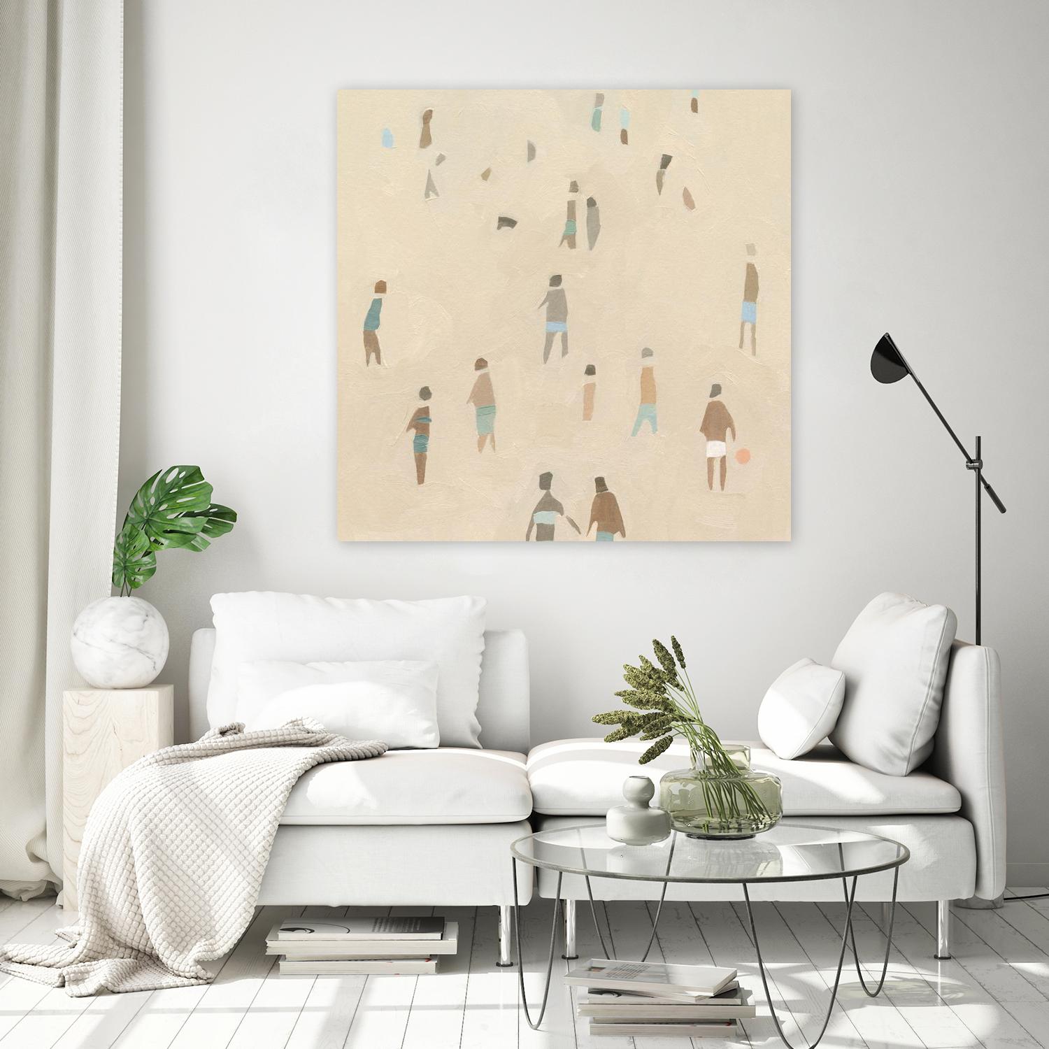 Beach Goer IV by Emma Caroline on GIANT ART - beige coastal tropical abstract