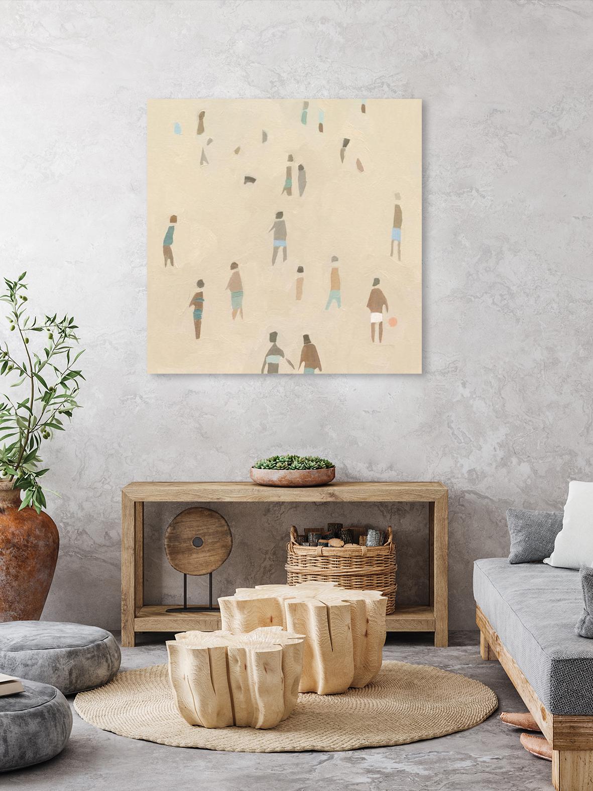 Beach Goer IV by Emma Caroline on GIANT ART - beige coastal tropical abstract