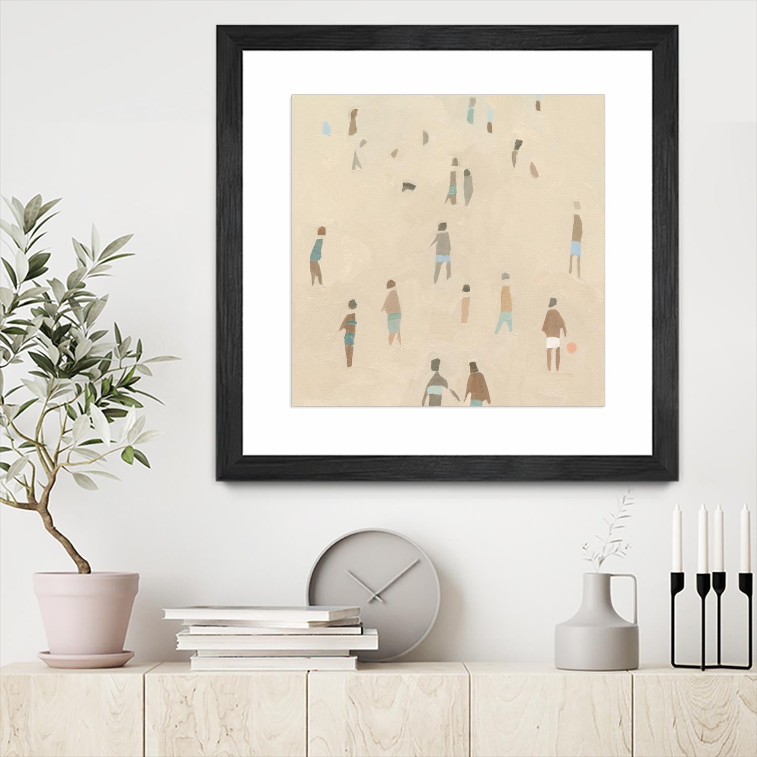 Beach Goer IV by Emma Caroline on GIANT ART - beige coastal tropical abstract