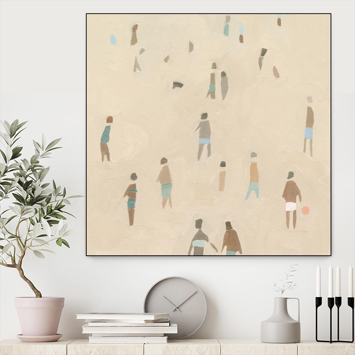 Beach Goer IV by Emma Caroline on GIANT ART - beige coastal tropical abstract