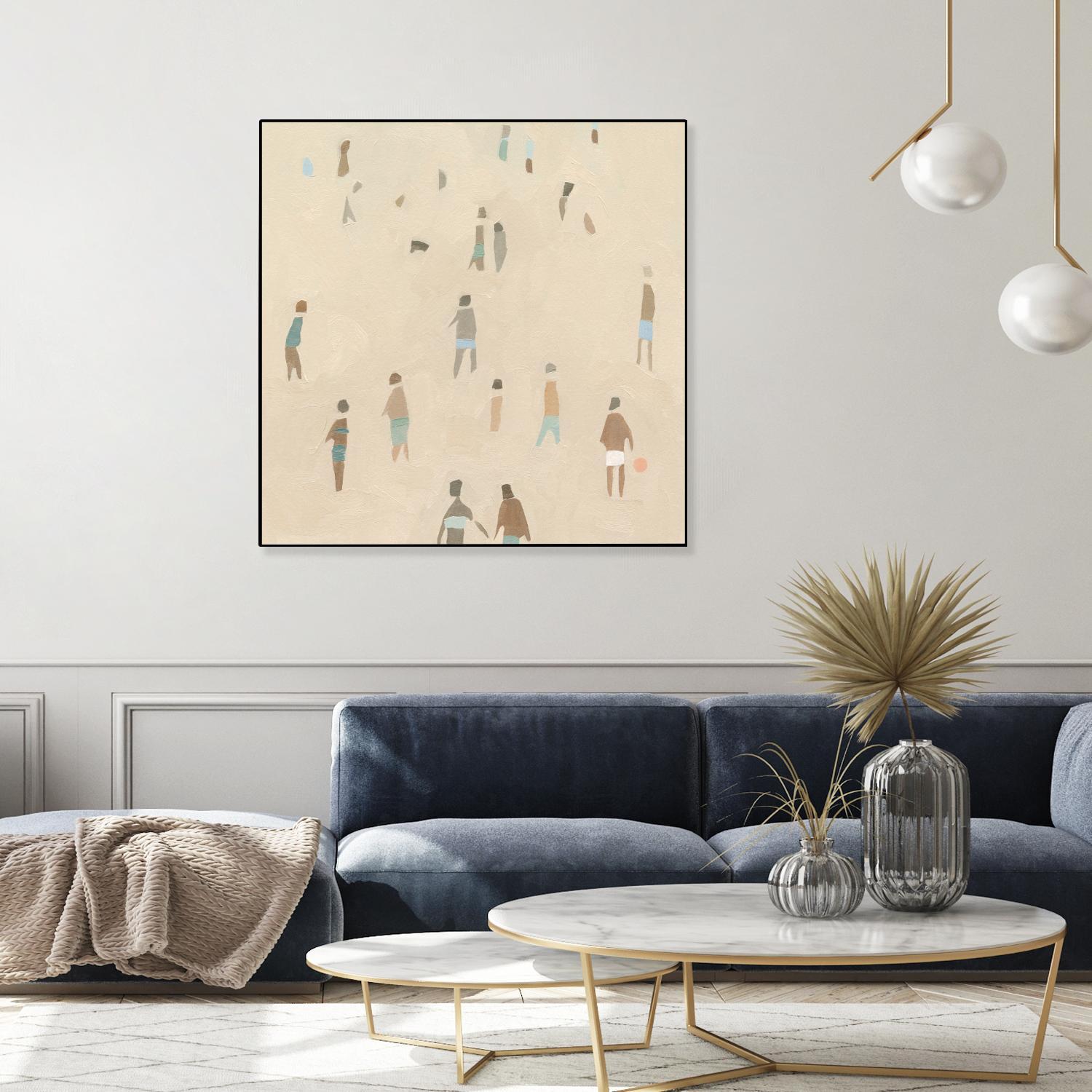 Beach Goer IV by Emma Caroline on GIANT ART - beige coastal tropical abstract