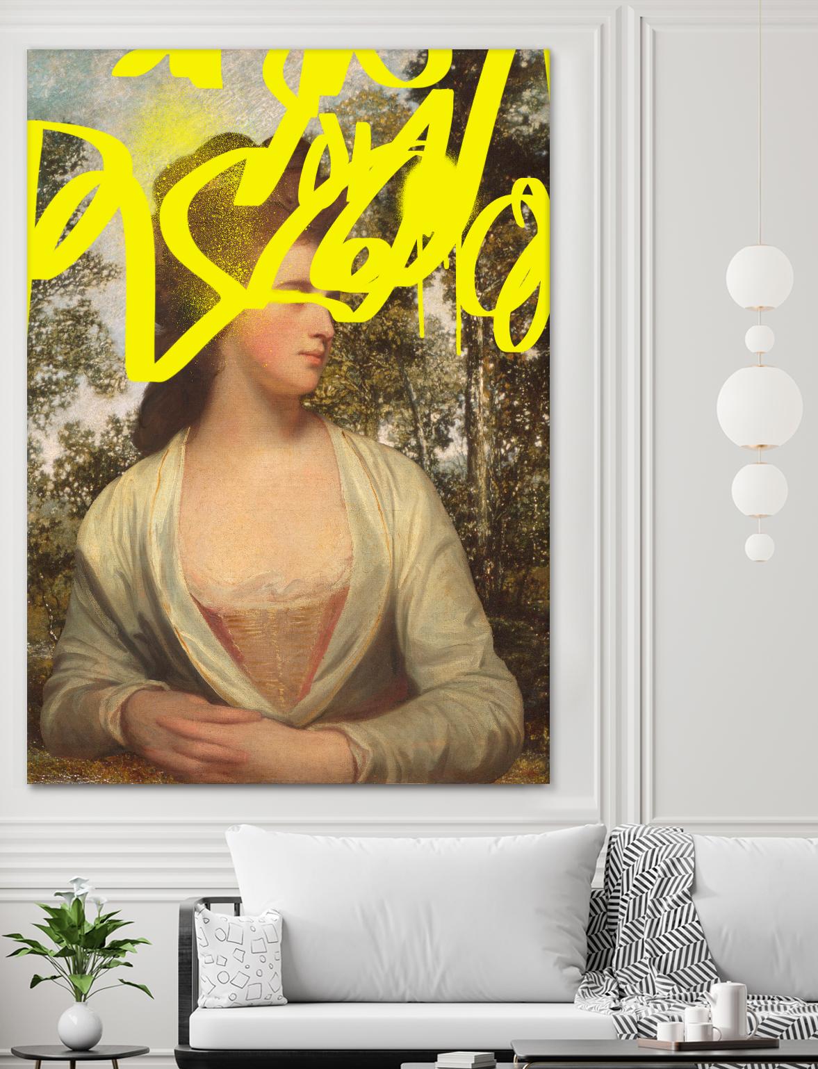 Concealed Portrait IV by Victoria Barnes on GIANT ART - beige figurative abstract