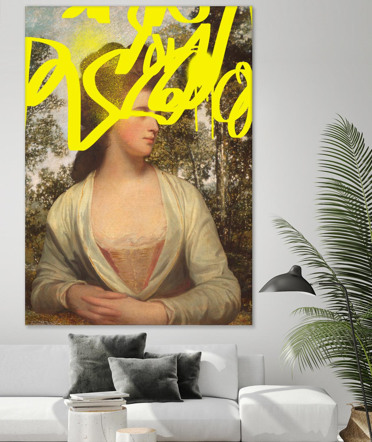 Concealed Portrait IV by Victoria Barnes on GIANT ART - beige figurative abstract