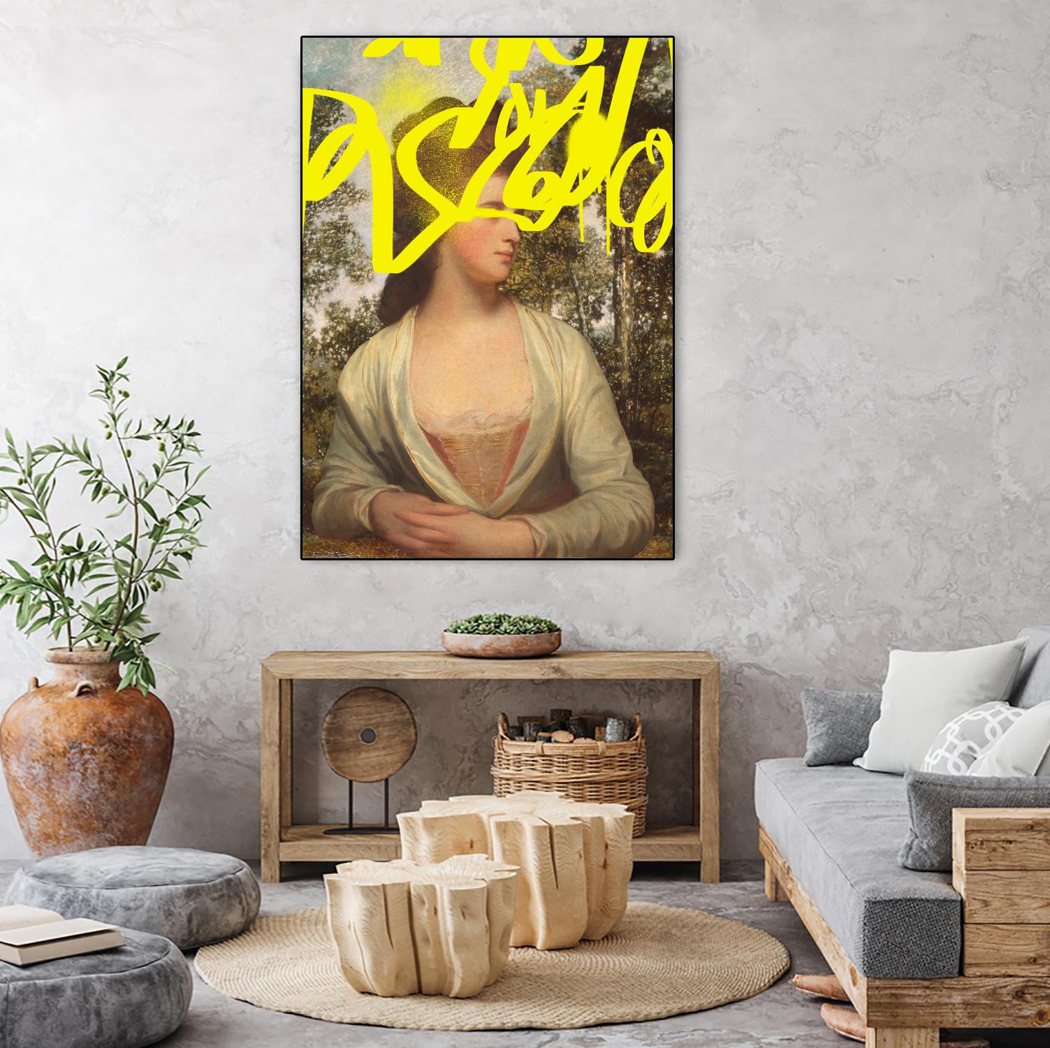 Concealed Portrait IV by Victoria Barnes on GIANT ART - beige figurative abstract