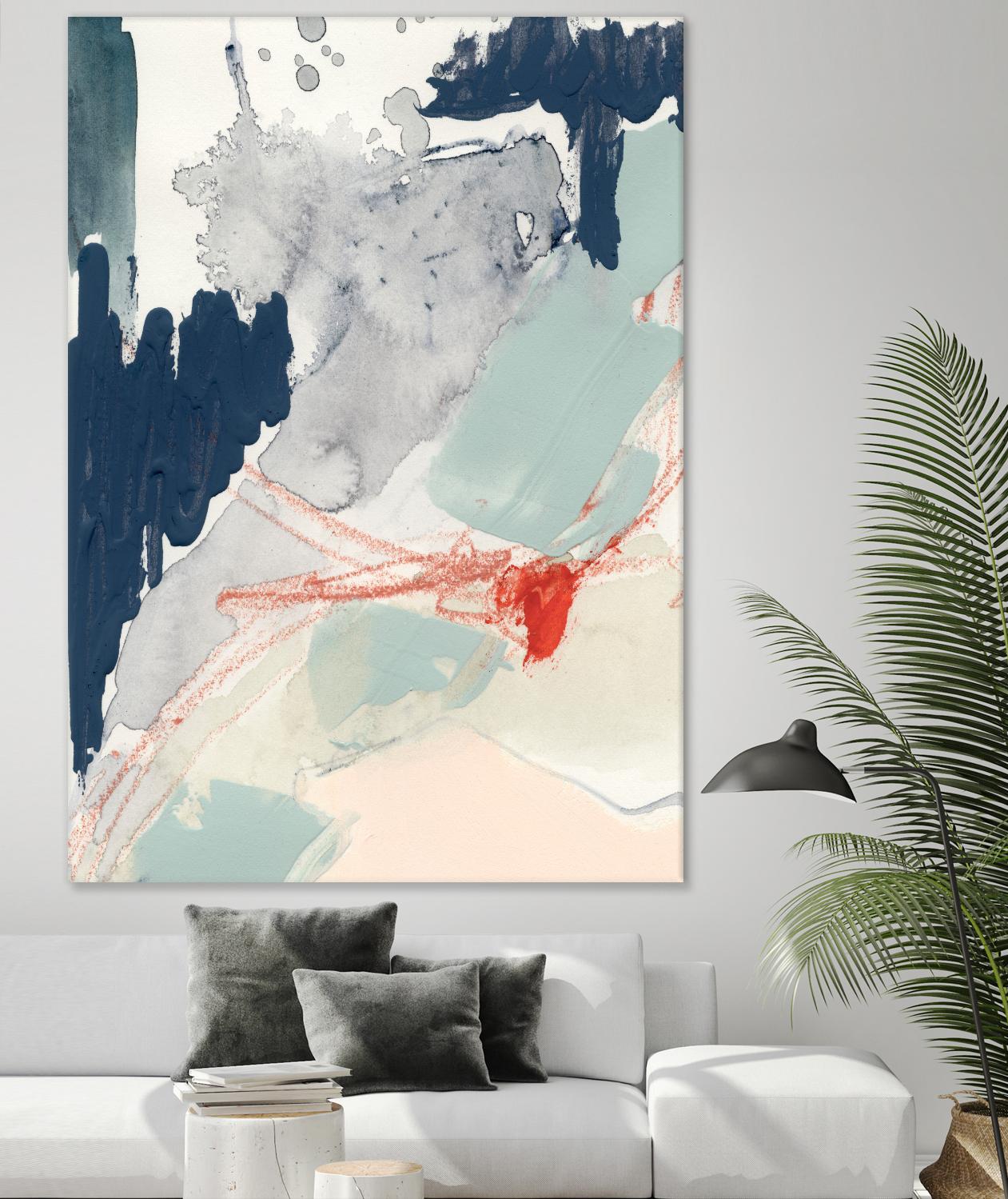 Ash Blue & Crimson I by Victoria Barnes on GIANT ART - orange abstract abstract