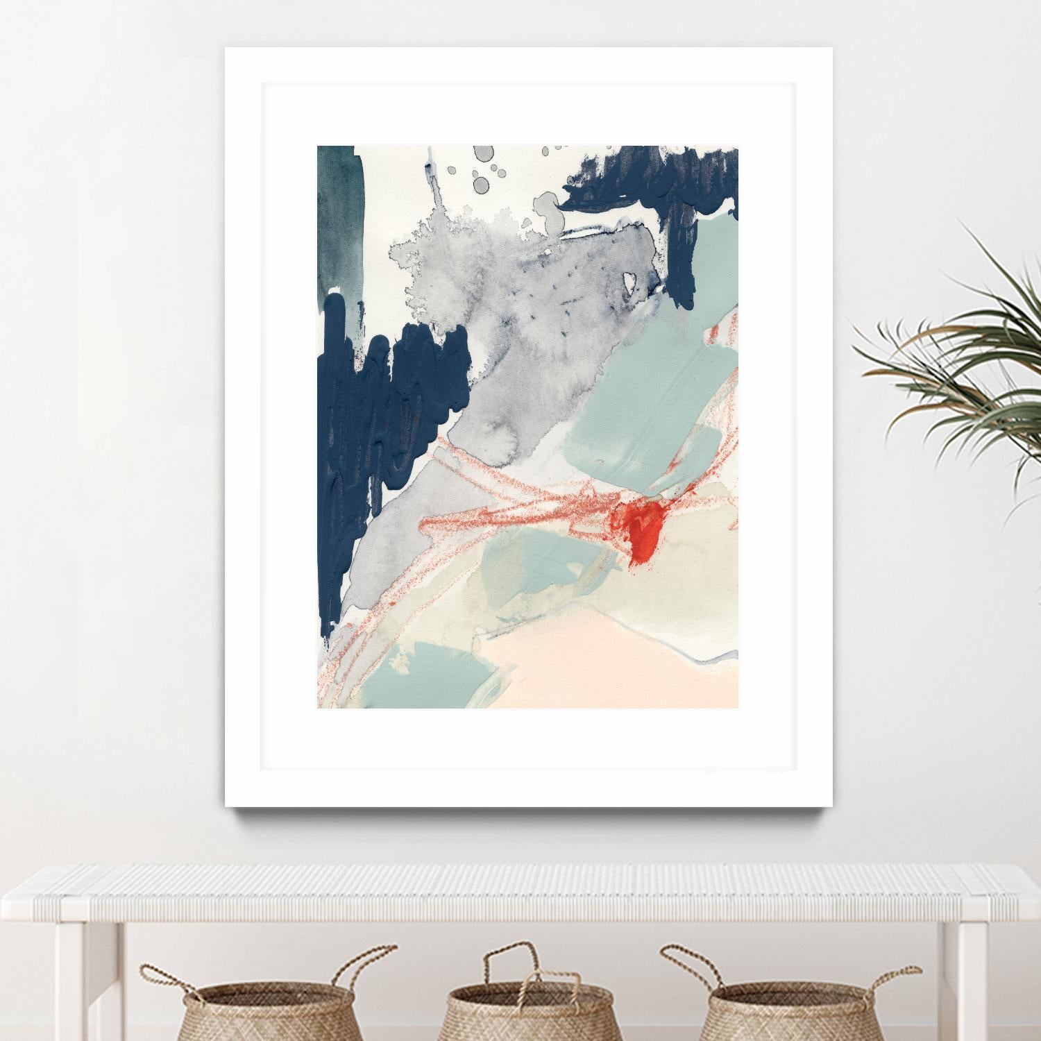 Ash Blue & Crimson I by Victoria Barnes on GIANT ART - orange abstract abstract
