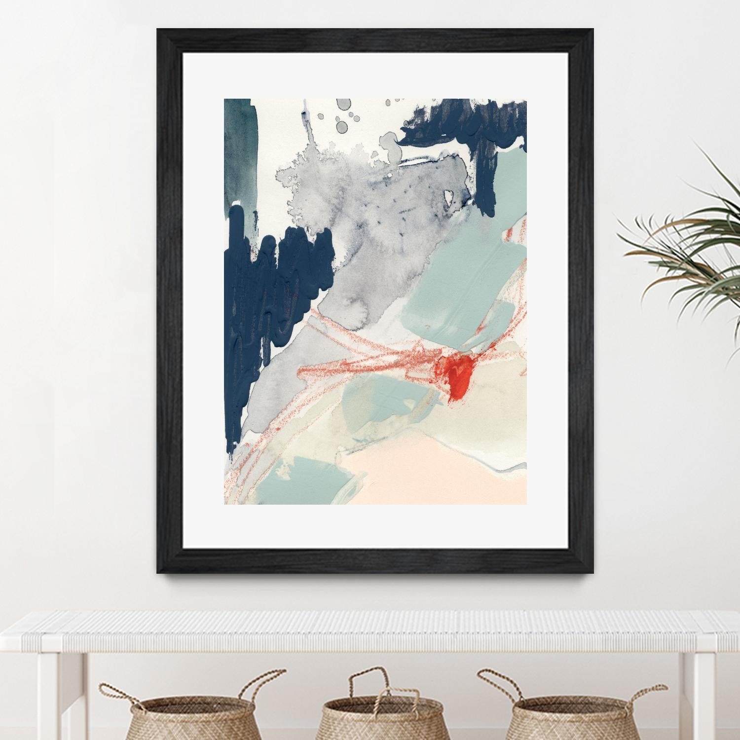 Ash Blue & Crimson I by Victoria Barnes on GIANT ART - orange abstract abstract