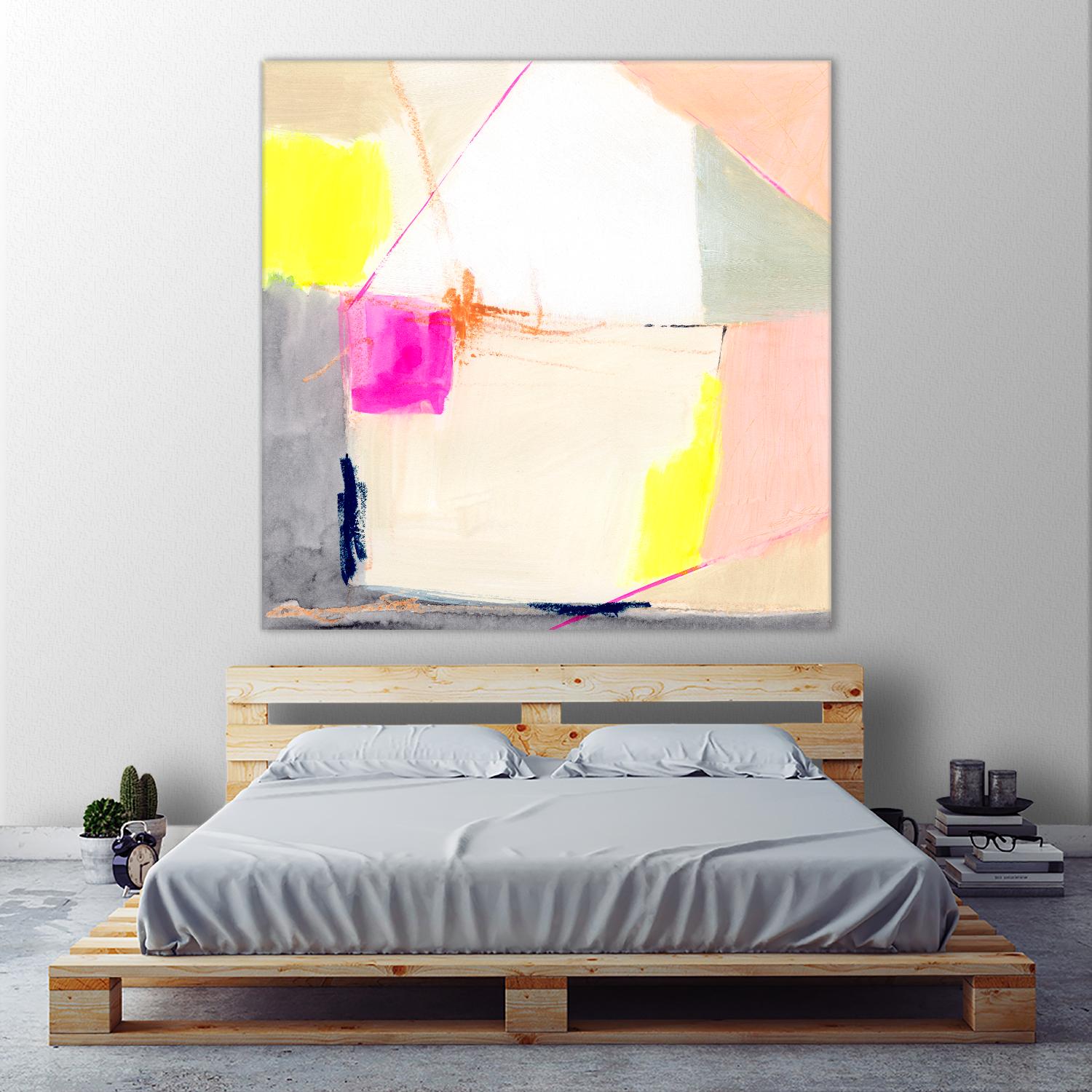 Hot Pink Patch I by Victoria Barnes on GIANT ART - beige abstract abstract