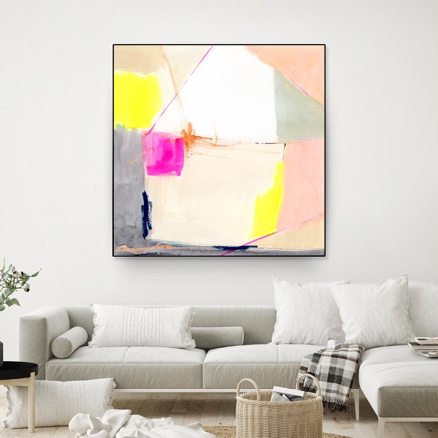 Hot Pink Patch I by Victoria Barnes on GIANT ART - beige abstract abstract
