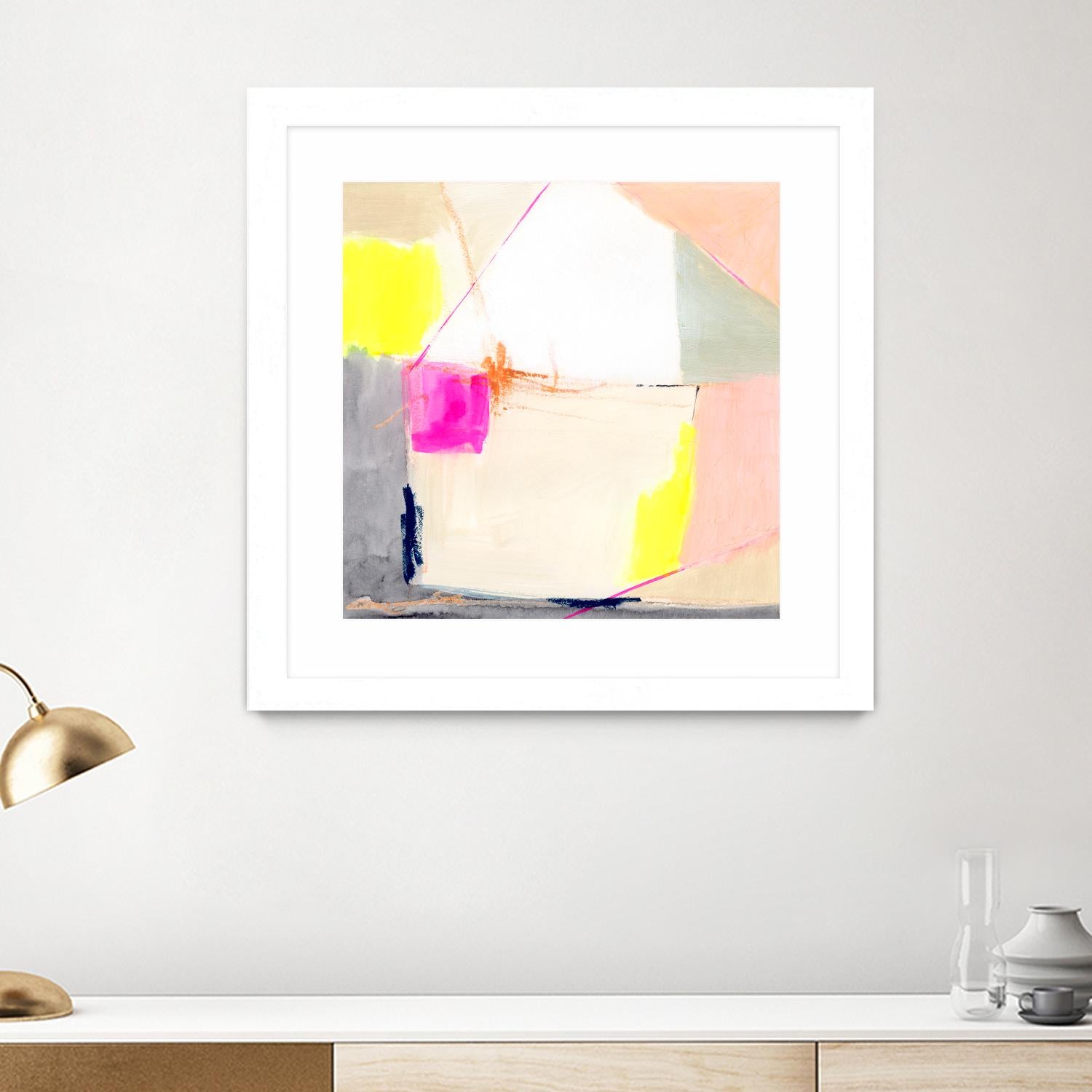 Hot Pink Patch I by Victoria Barnes on GIANT ART - beige abstract abstract