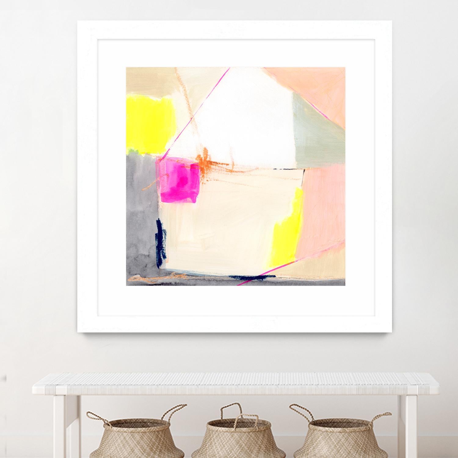 Hot Pink Patch I by Victoria Barnes on GIANT ART - beige abstract abstract