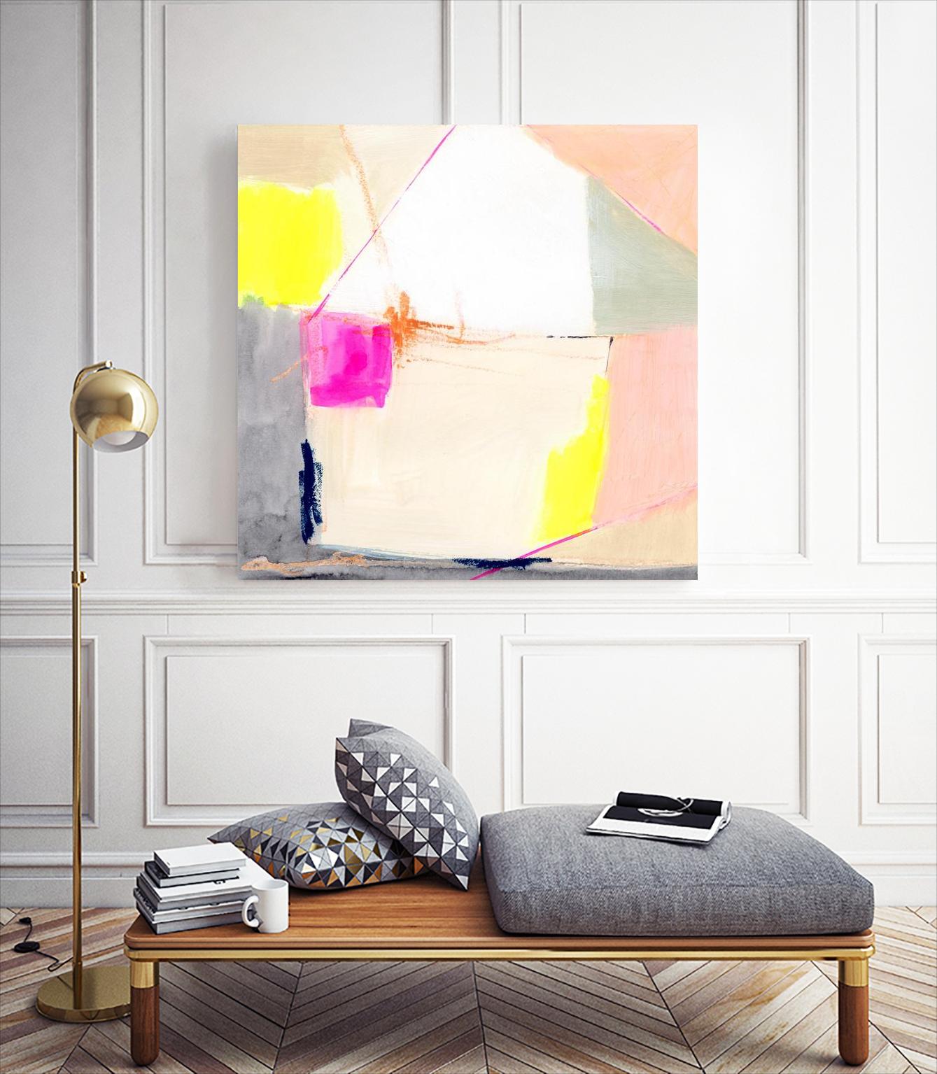 Hot Pink Patch I by Victoria Barnes on GIANT ART - beige abstract abstract