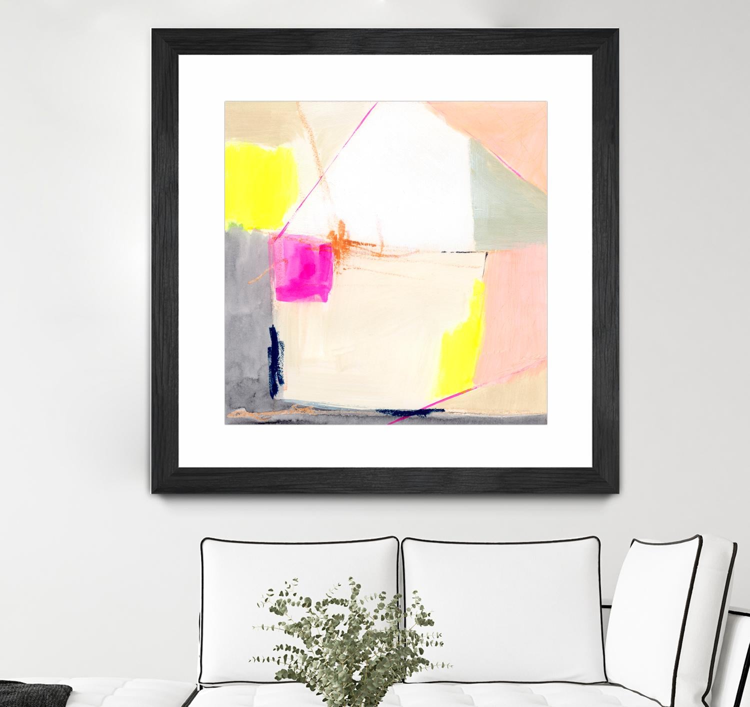 Hot Pink Patch I by Victoria Barnes on GIANT ART - beige abstract abstract