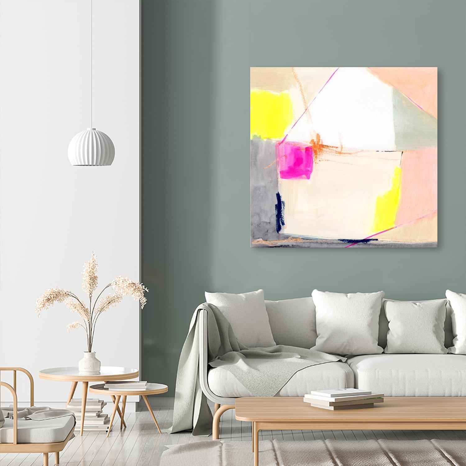 Hot Pink Patch I by Victoria Barnes on GIANT ART - beige abstract abstract