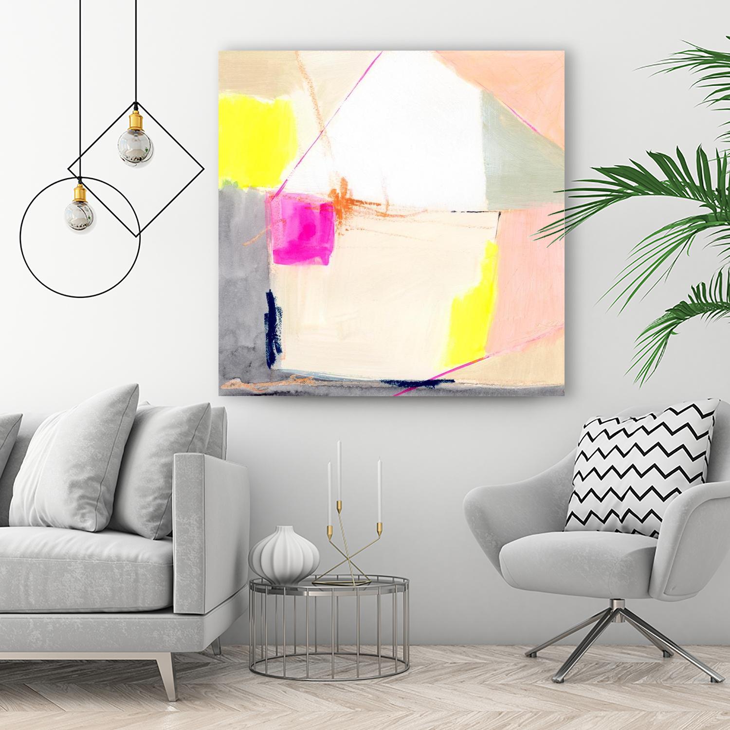 Hot Pink Patch I by Victoria Barnes on GIANT ART - beige abstract abstract