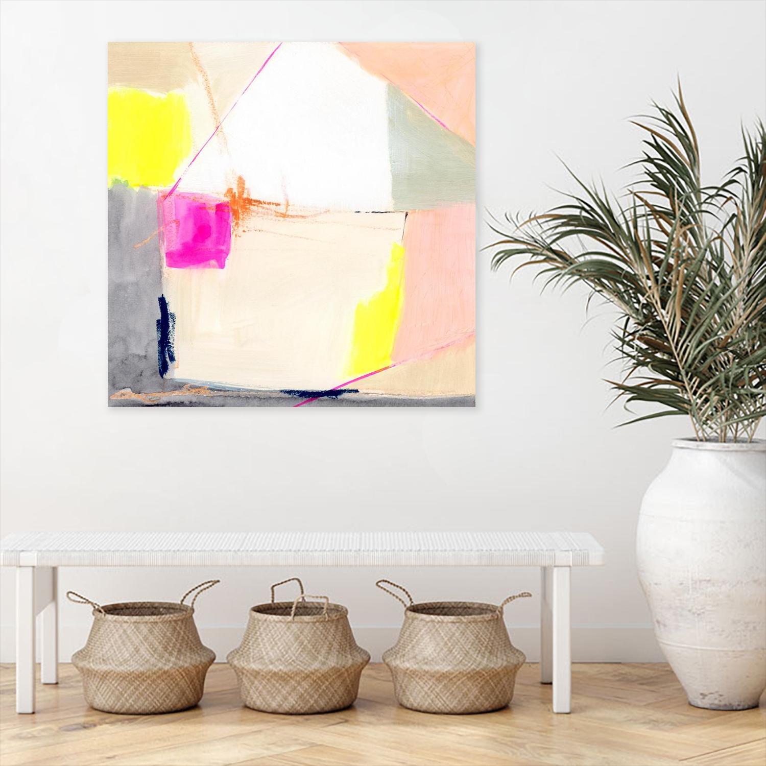 Hot Pink Patch I by Victoria Barnes on GIANT ART - beige abstract abstract