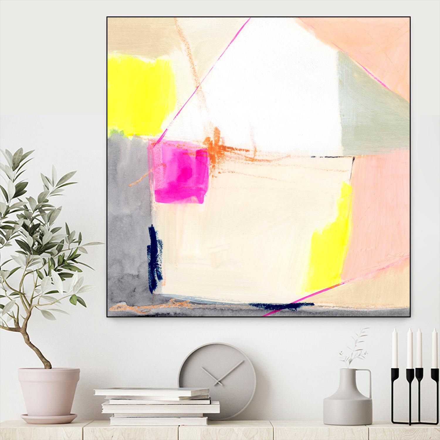 Hot Pink Patch I by Victoria Barnes on GIANT ART - beige abstract abstract
