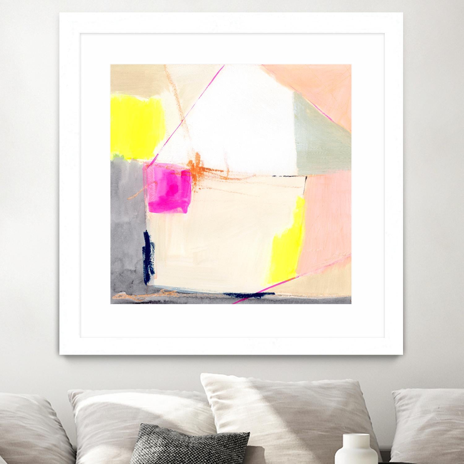 Hot Pink Patch I by Victoria Barnes on GIANT ART - beige abstract abstract