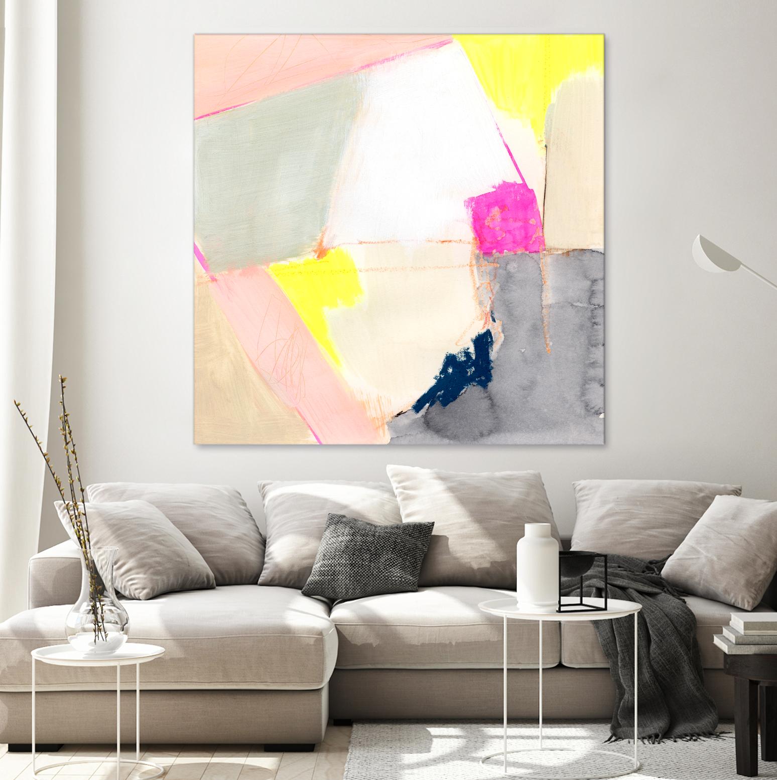 Hot Pink Patch II by Victoria Barnes on GIANT ART - beige abstract abstract