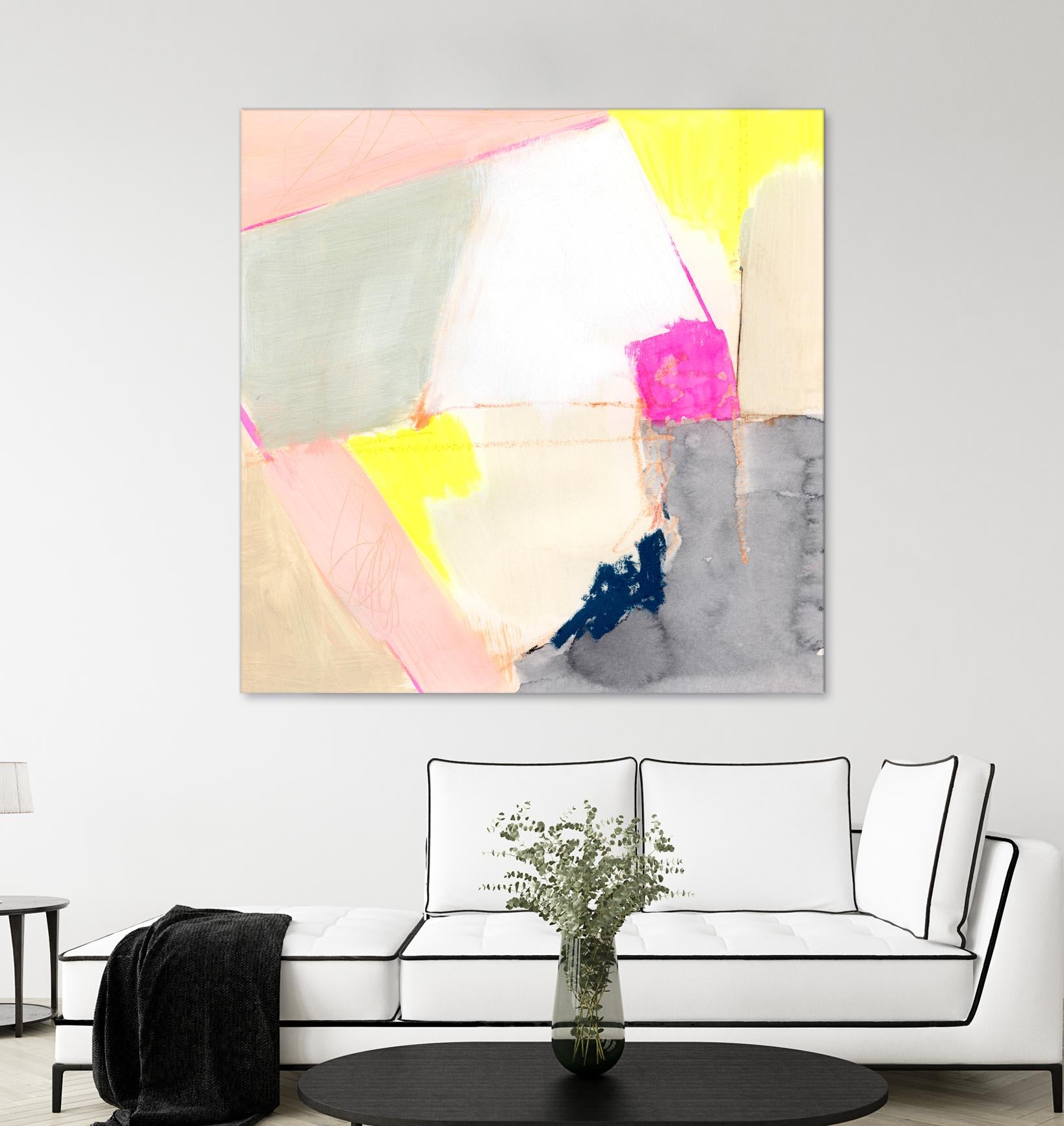 Hot Pink Patch II by Victoria Barnes on GIANT ART - beige abstract abstract