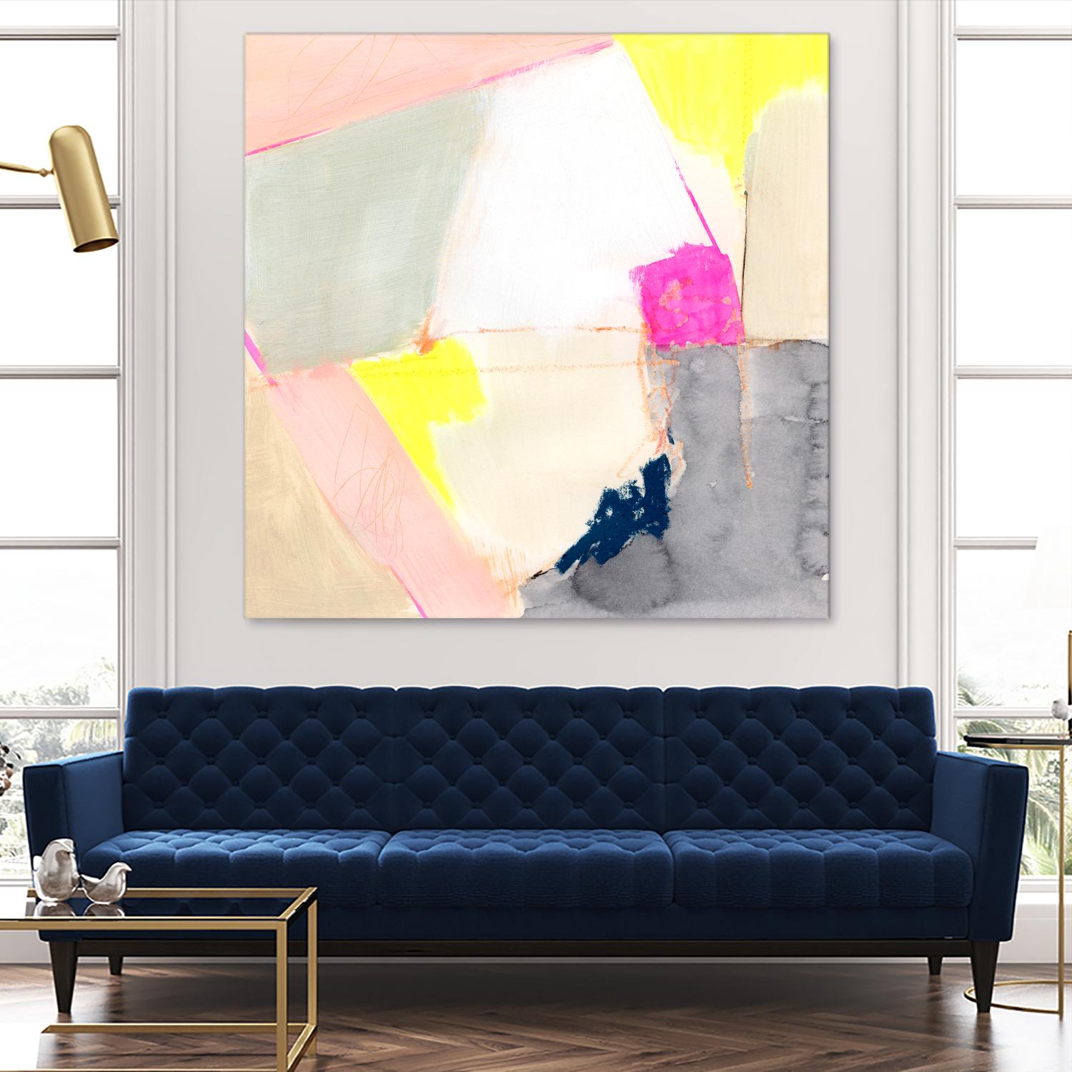 Hot Pink Patch II by Victoria Barnes on GIANT ART - beige abstract abstract