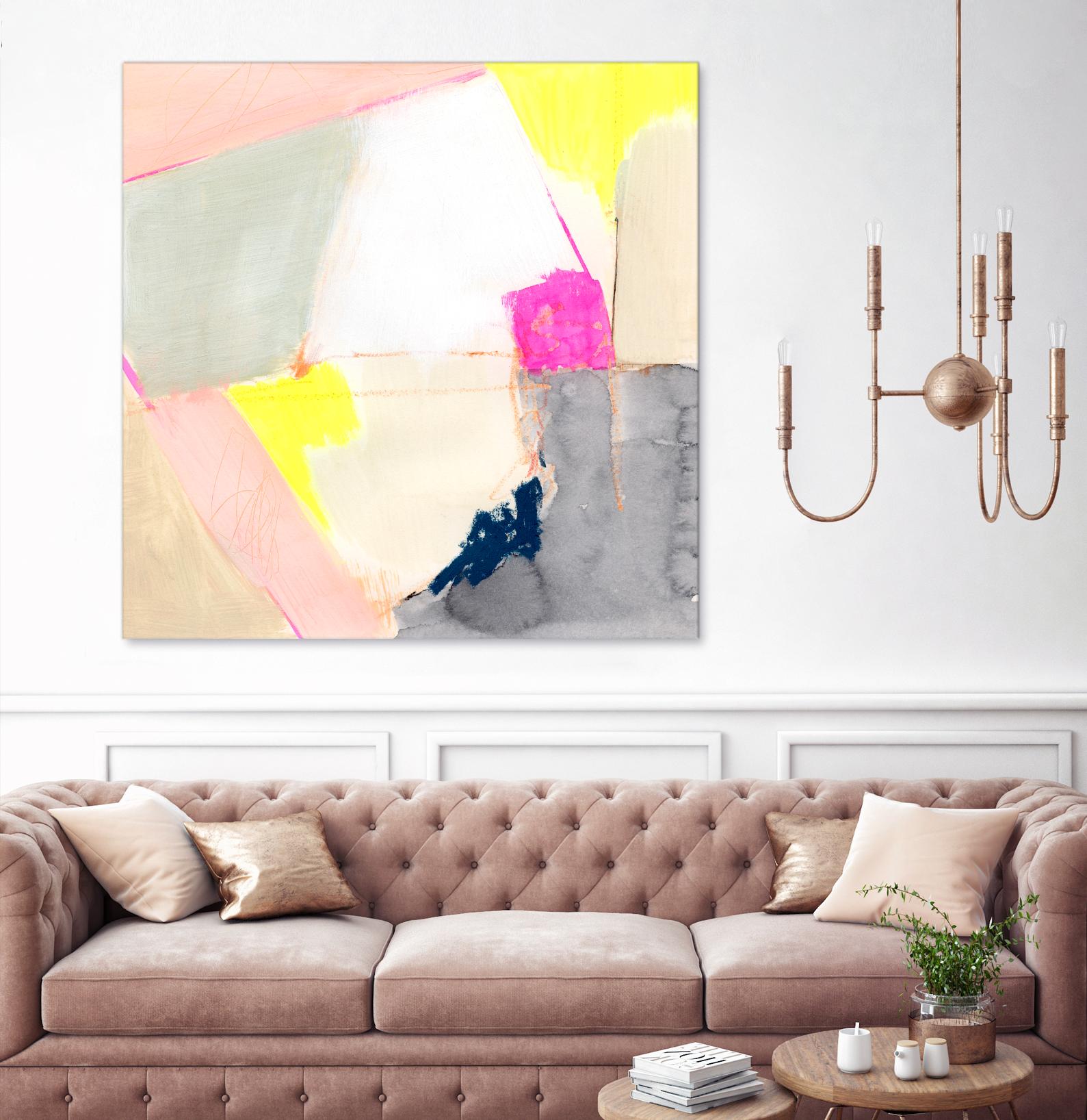 Hot Pink Patch II by Victoria Barnes on GIANT ART - beige abstract abstract