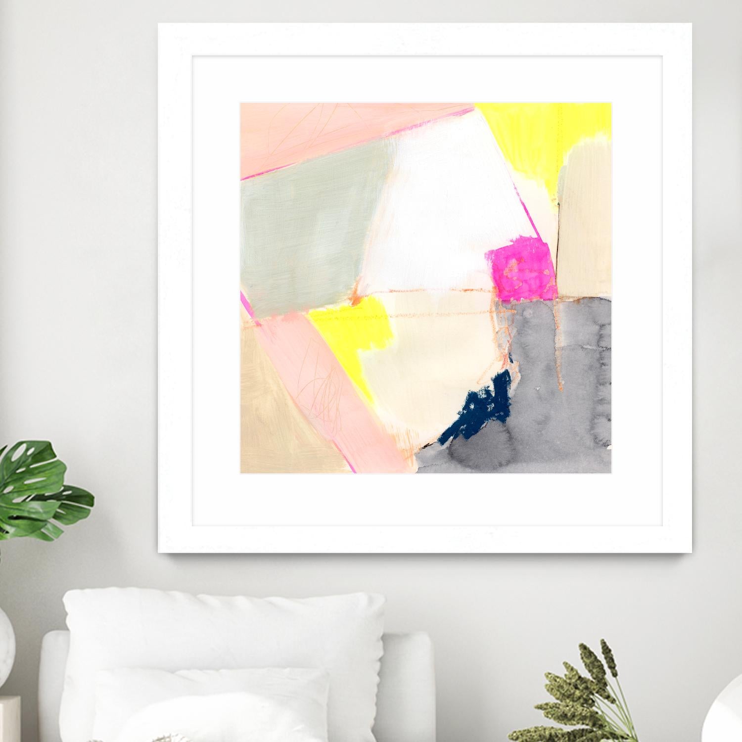 Hot Pink Patch II by Victoria Barnes on GIANT ART - beige abstract abstract