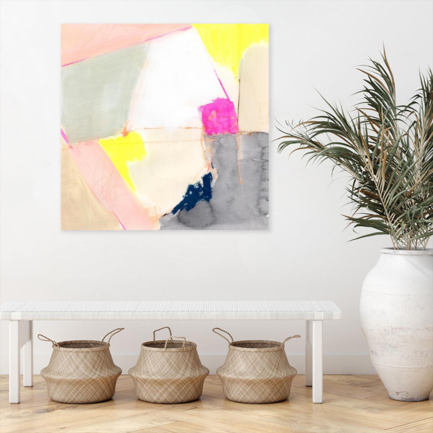 Hot Pink Patch II by Victoria Barnes on GIANT ART - beige abstract abstract