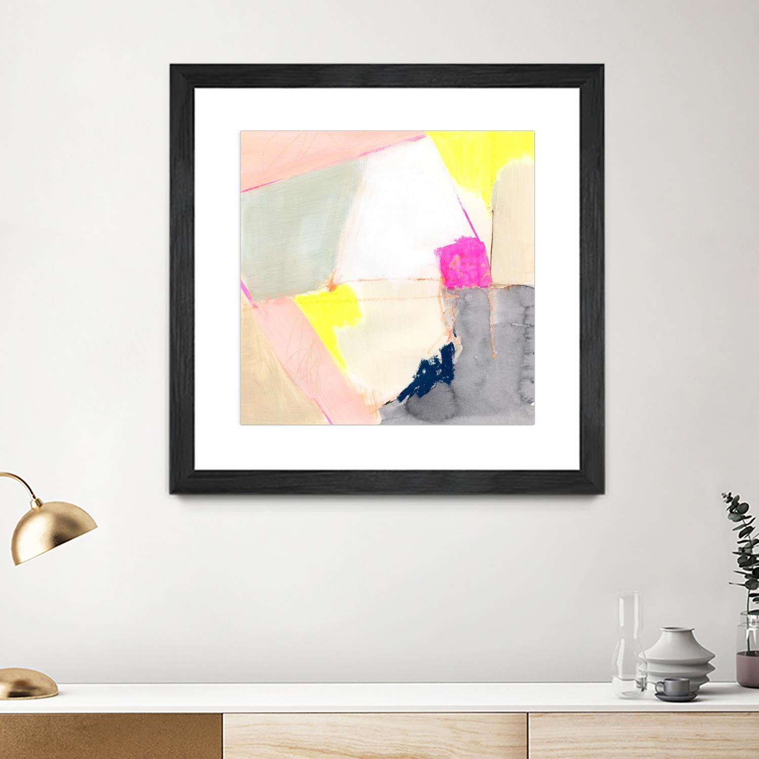 Hot Pink Patch II by Victoria Barnes on GIANT ART - beige abstract abstract