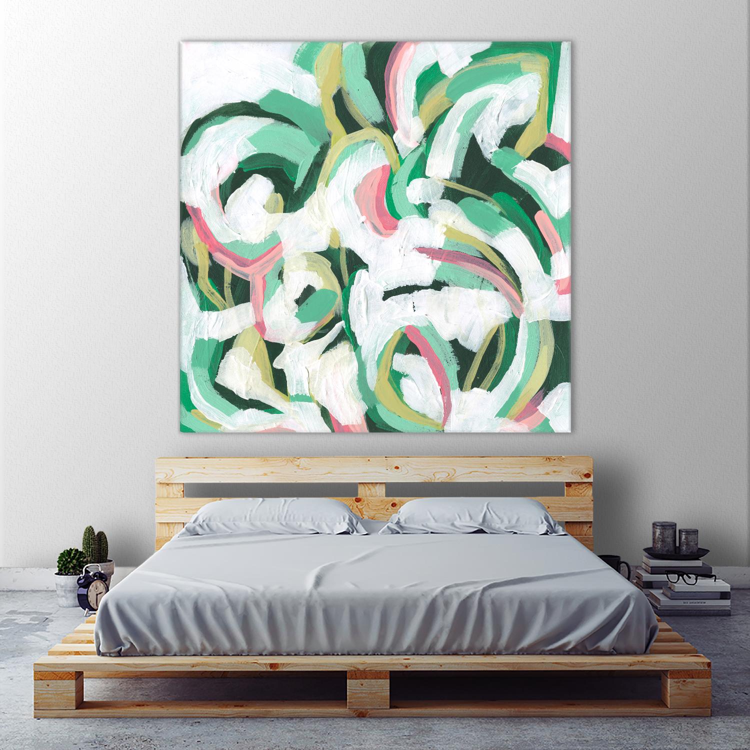 Mint Billows II by June Vess on GIANT ART - pink abstract abstract