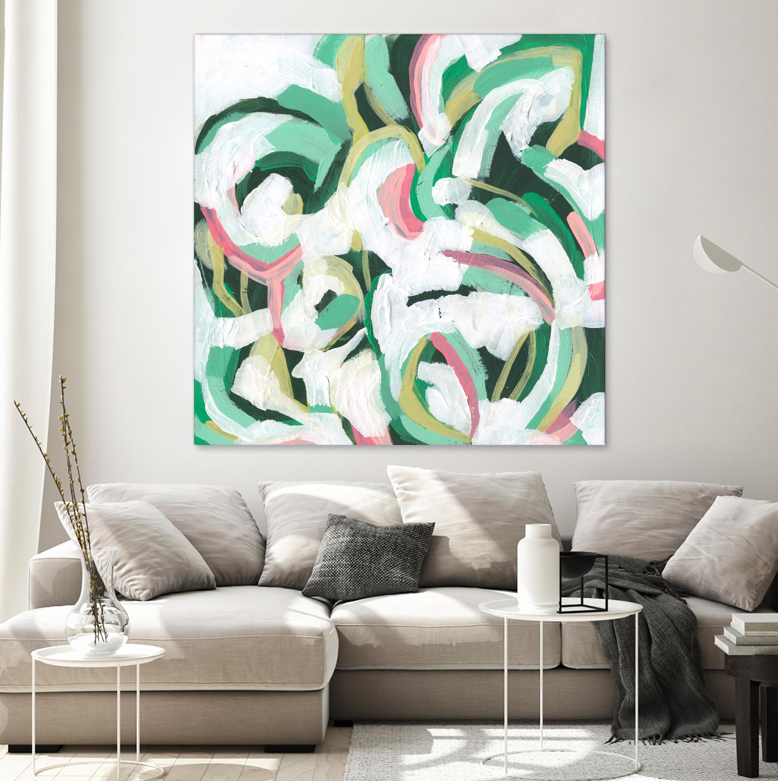 Mint Billows II by June Vess on GIANT ART - pink abstract abstract