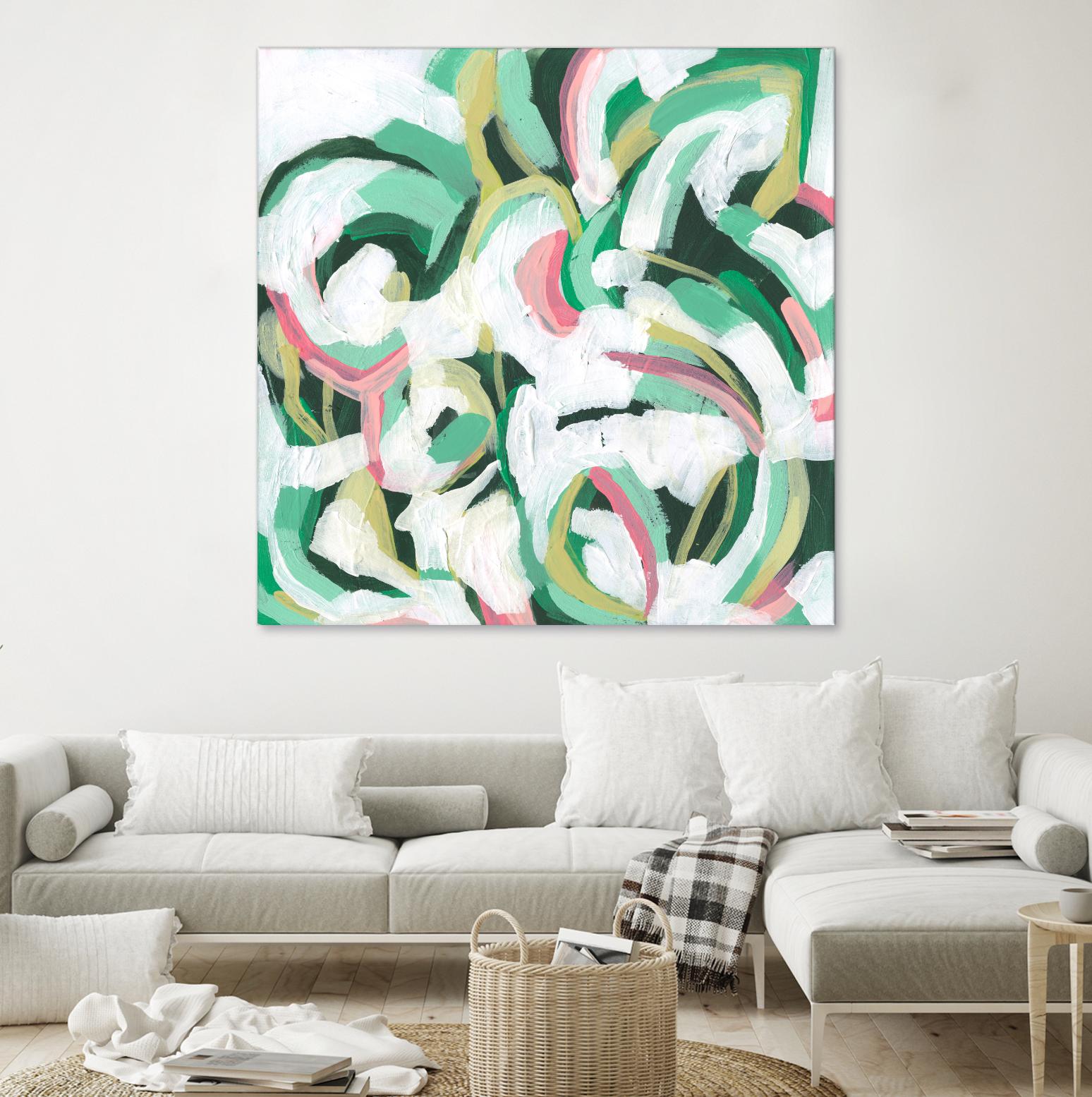 Mint Billows II by June Vess on GIANT ART - pink abstract abstract