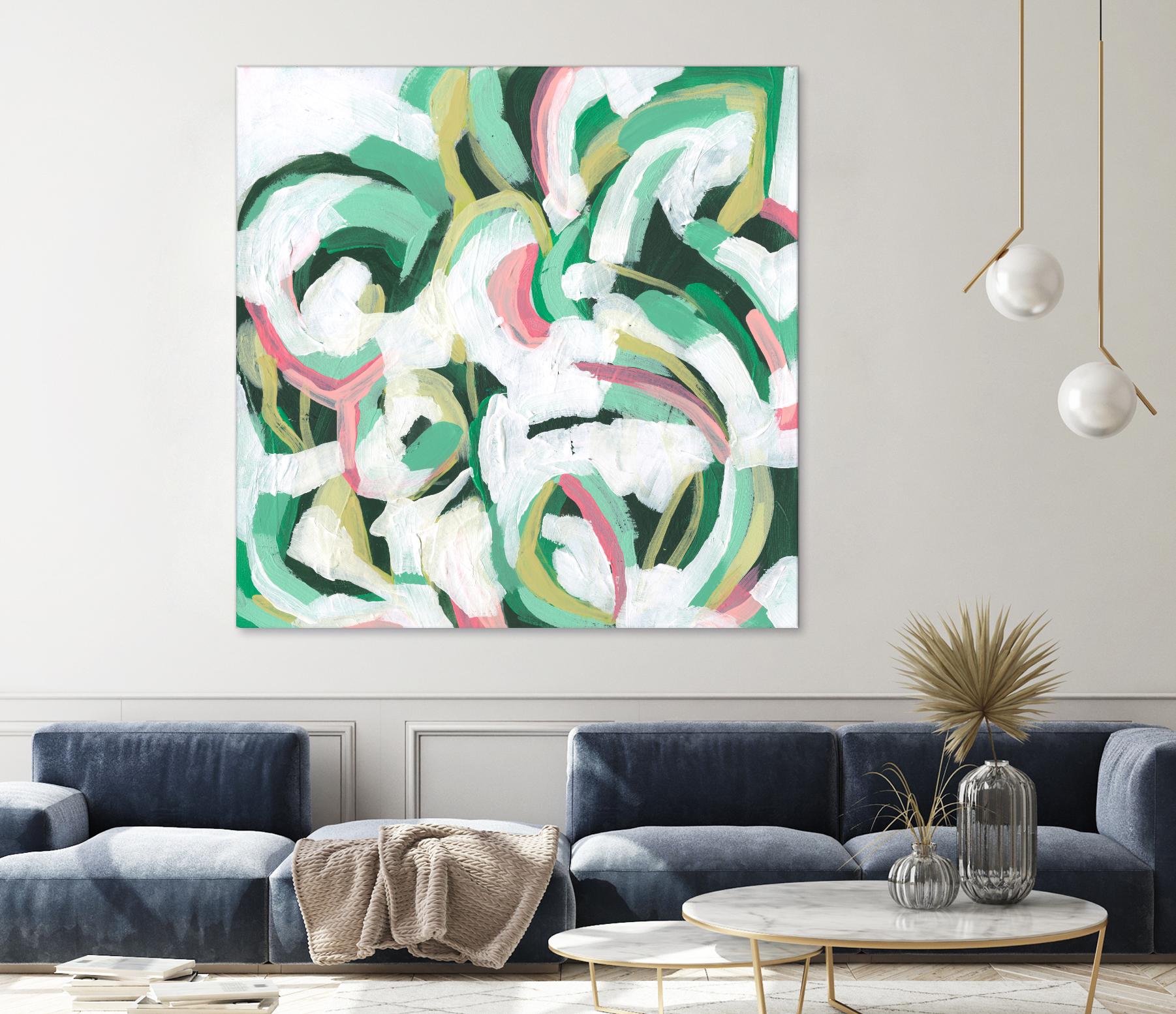 Mint Billows II by June Vess on GIANT ART - pink abstract abstract
