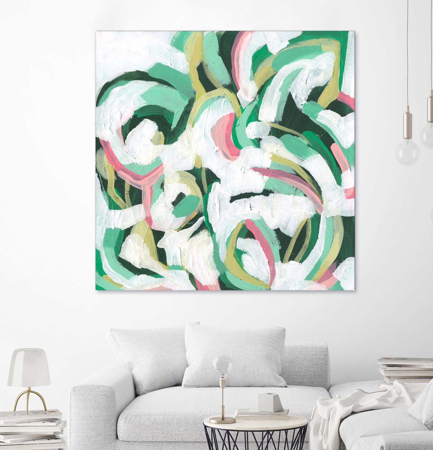 Mint Billows II by June Vess on GIANT ART - pink abstract abstract