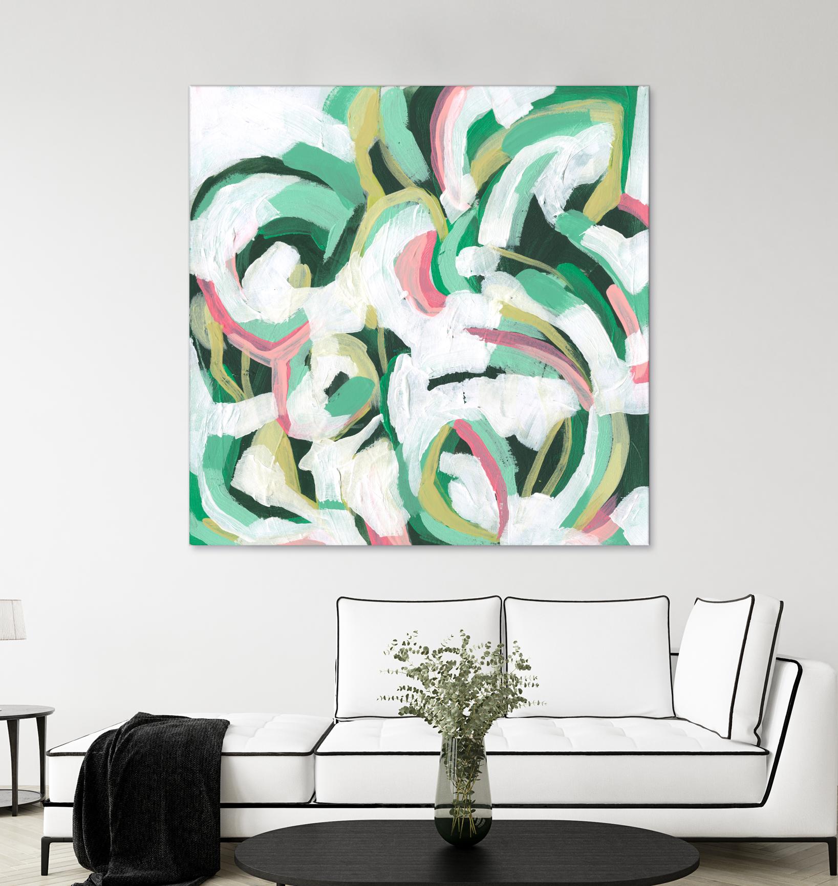 Mint Billows II by June Vess on GIANT ART - pink abstract abstract