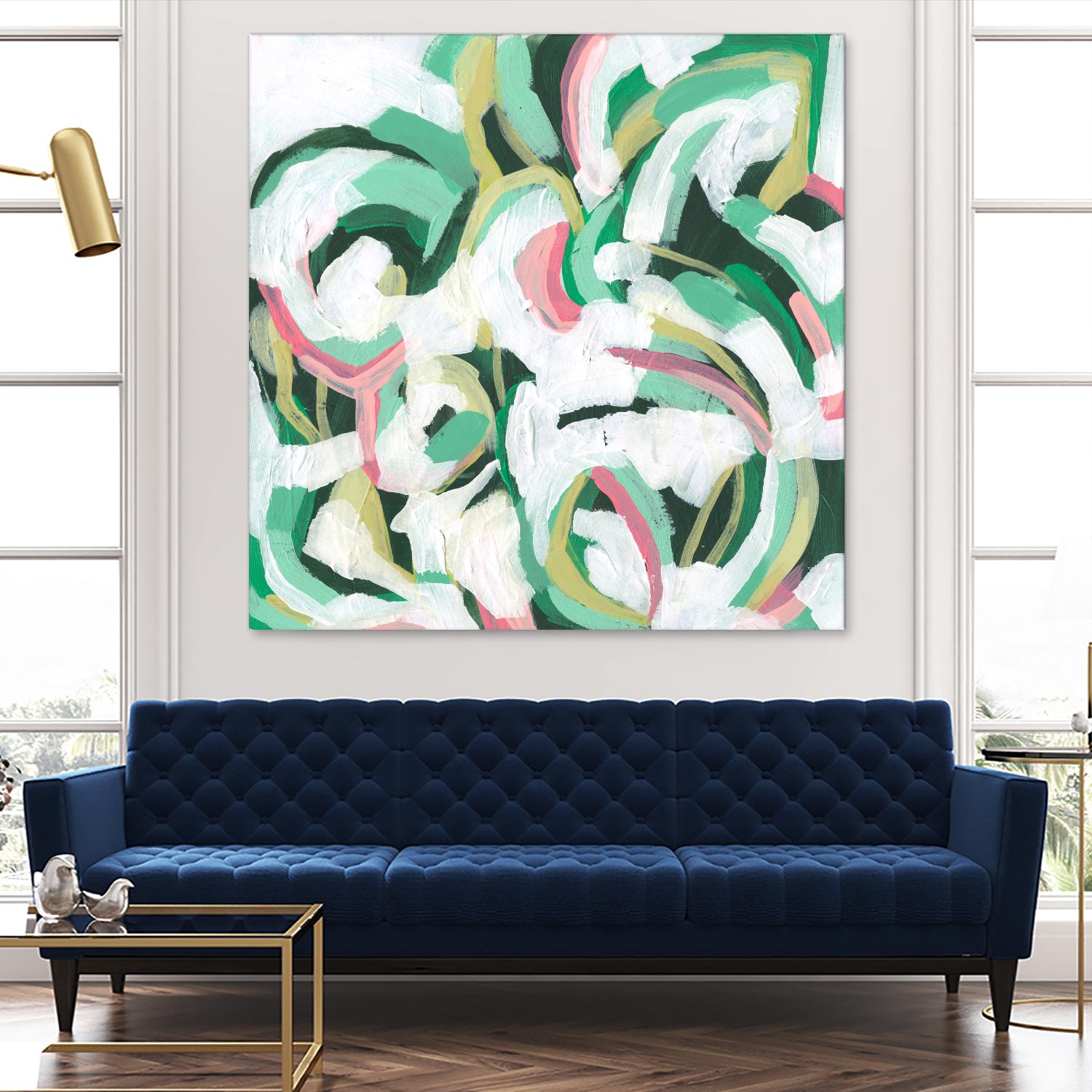 Mint Billows II by June Vess on GIANT ART - pink abstract abstract