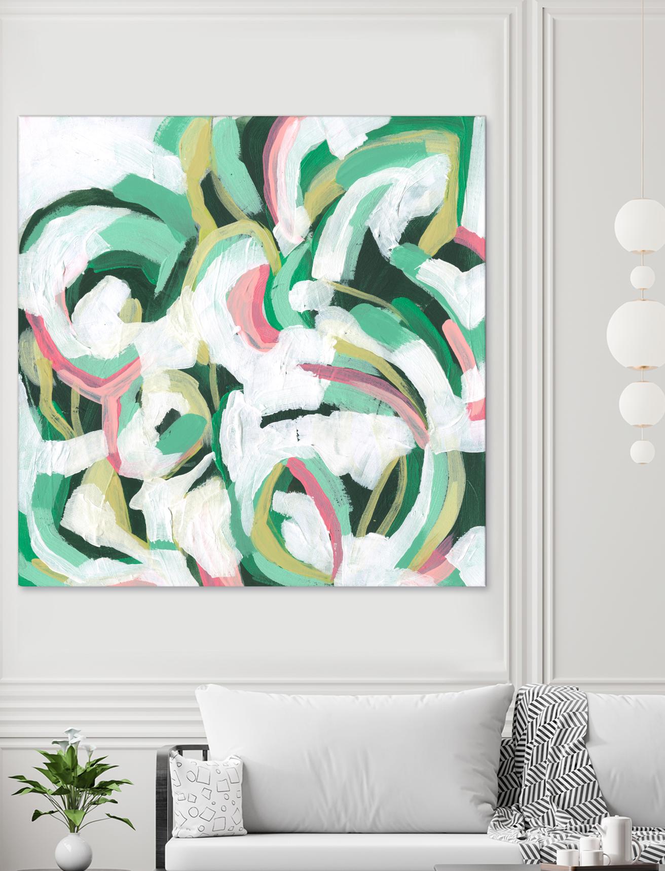 Mint Billows II by June Vess on GIANT ART - pink abstract abstract