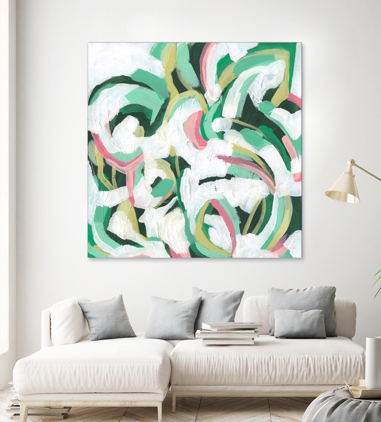 Mint Billows II by June Vess on GIANT ART - pink abstract abstract