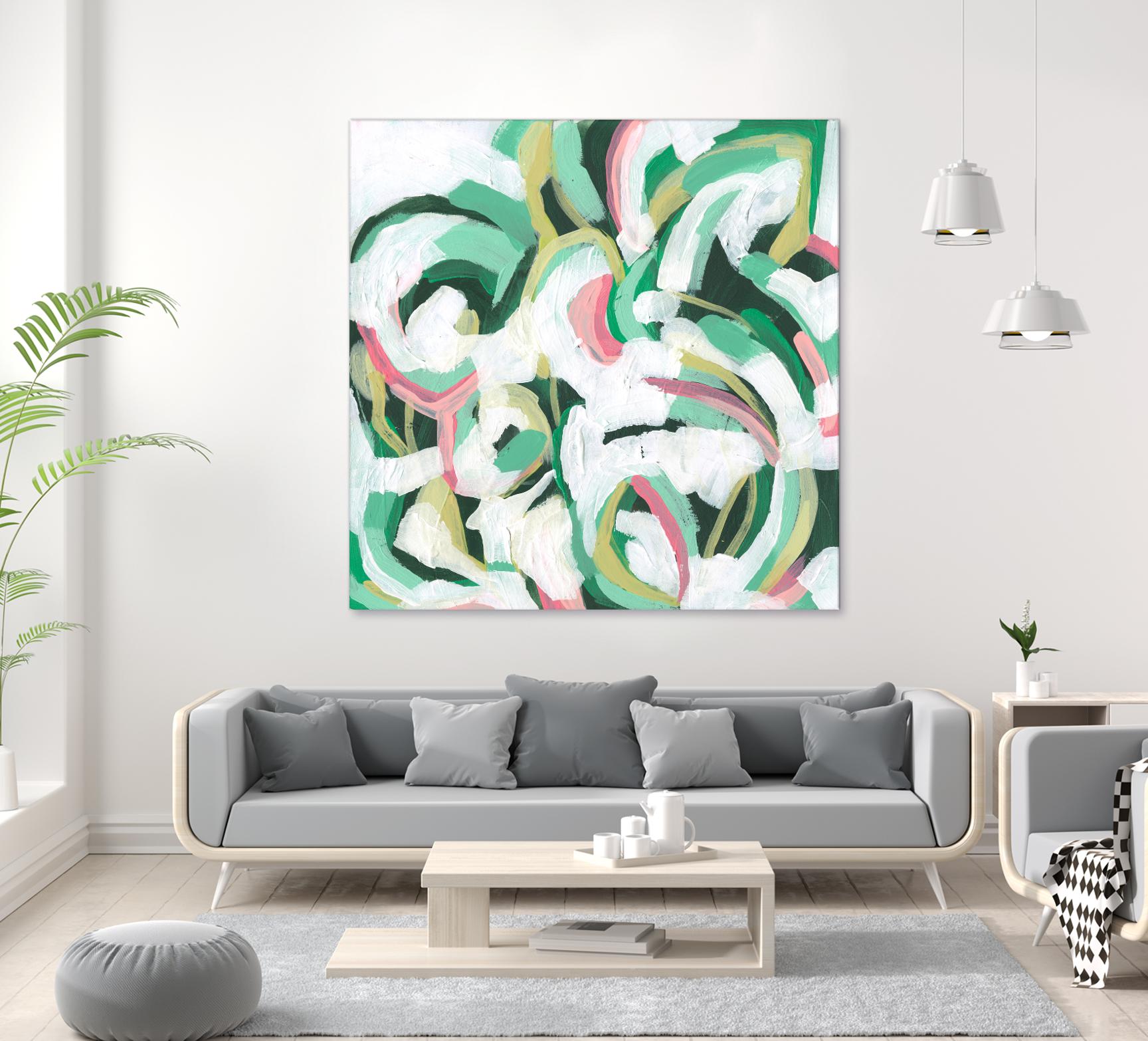 Mint Billows II by June Vess on GIANT ART - pink abstract abstract