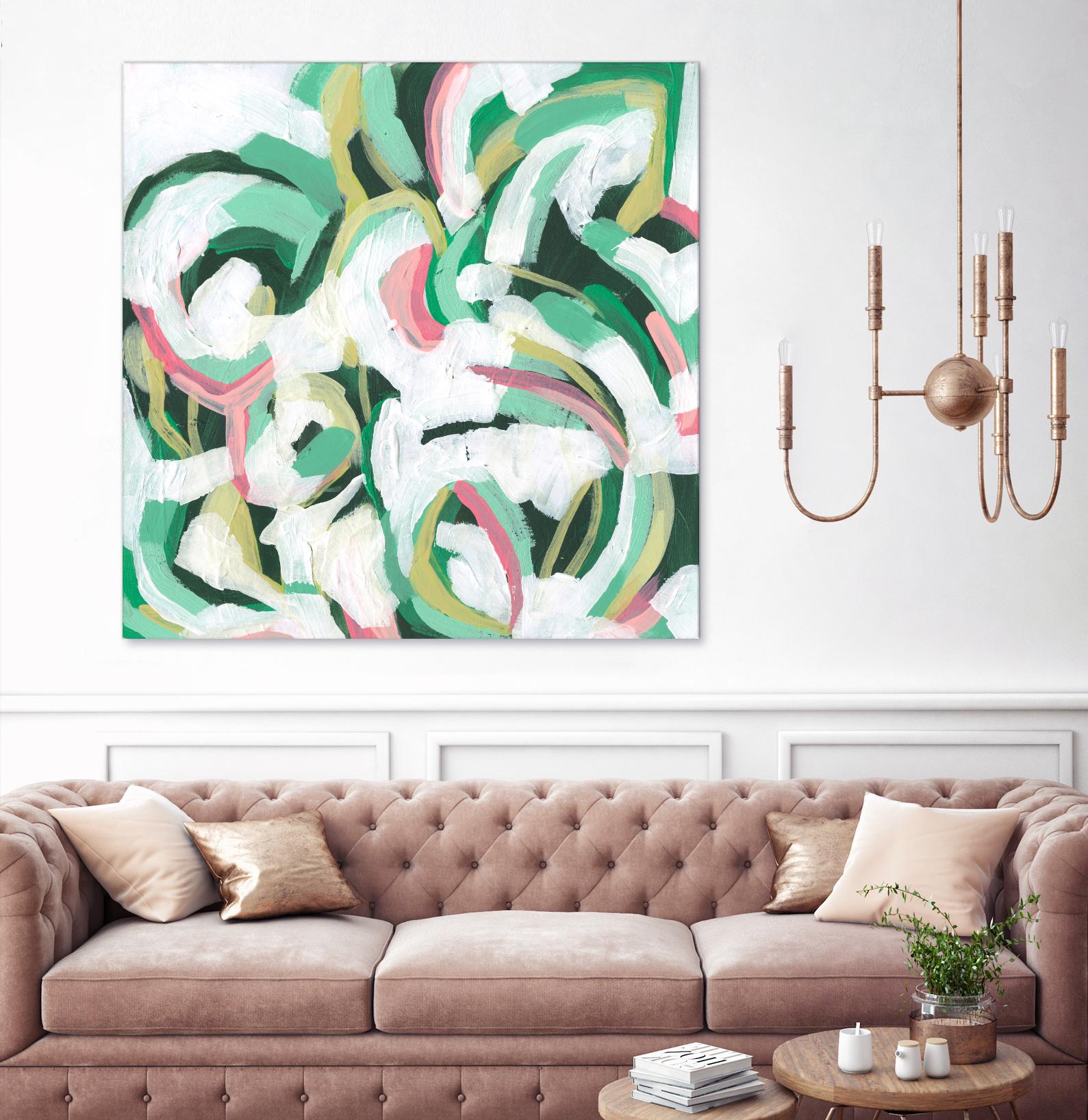 Mint Billows II by June Vess on GIANT ART - pink abstract abstract
