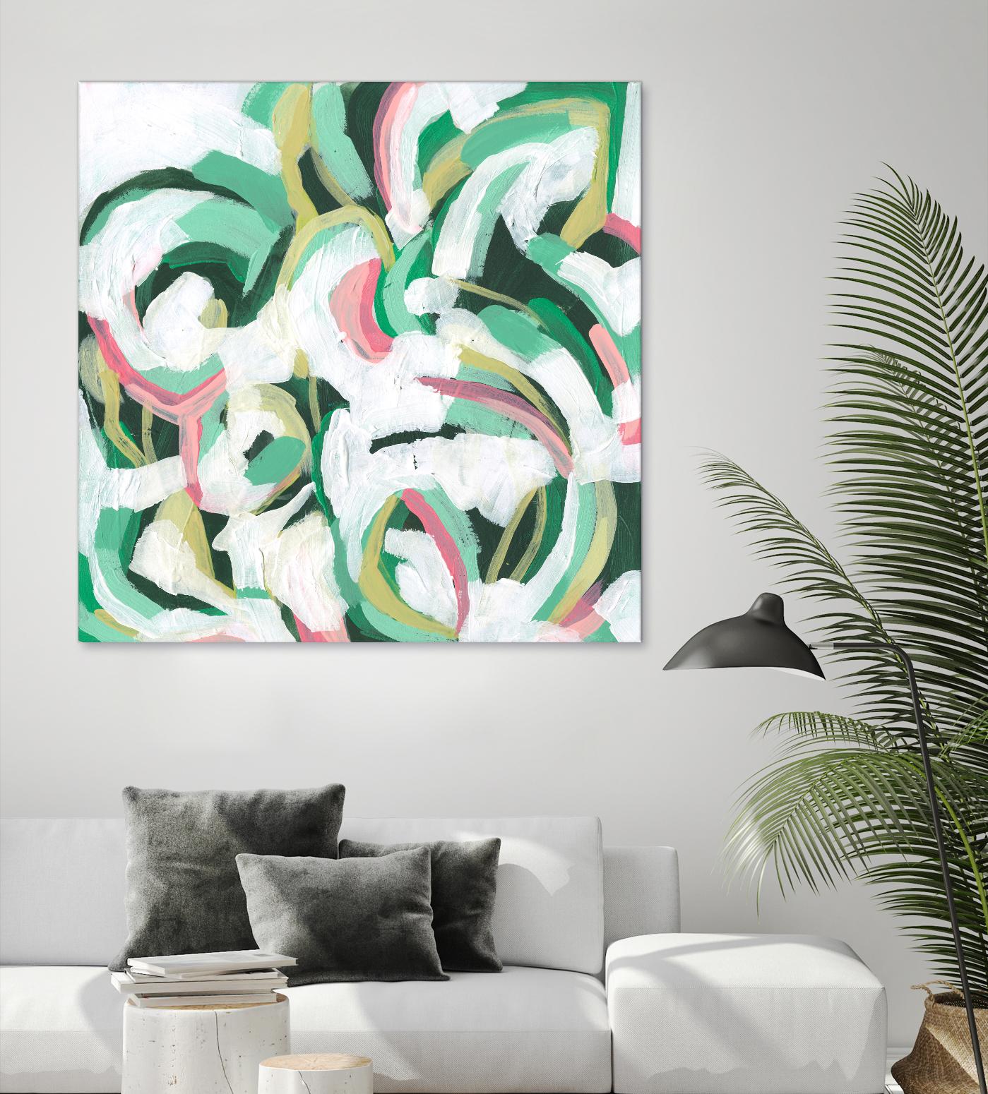 Mint Billows II by June Vess on GIANT ART - pink abstract abstract