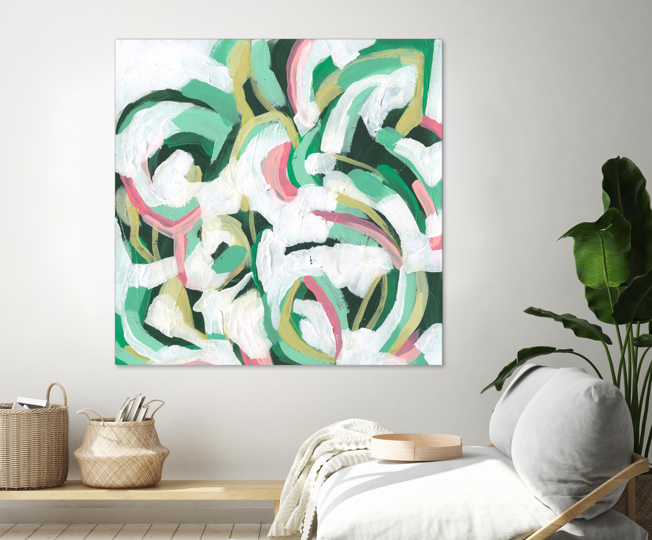 Mint Billows II by June Vess on GIANT ART - pink abstract abstract