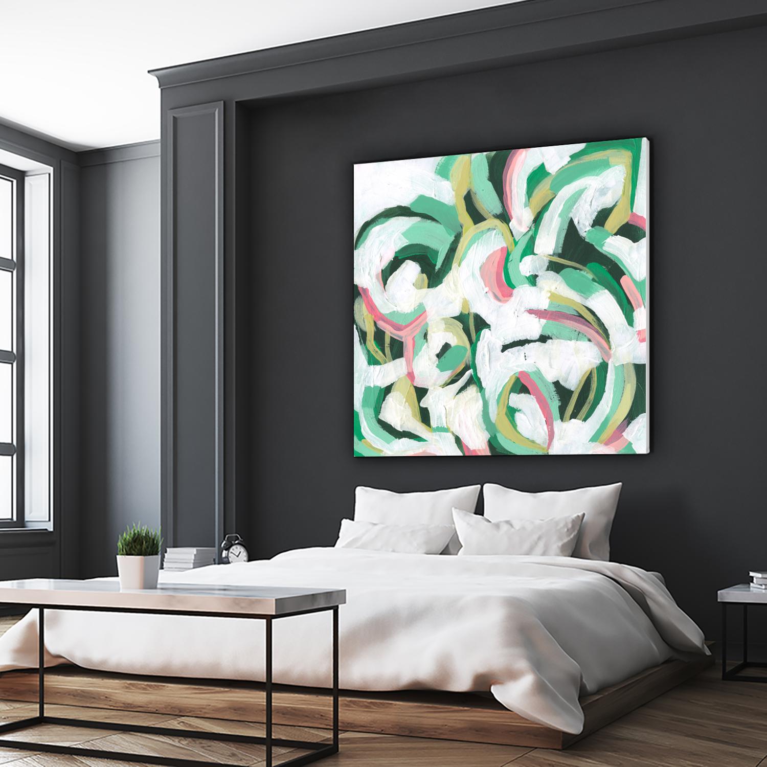 Mint Billows II by June Vess on GIANT ART - pink abstract abstract