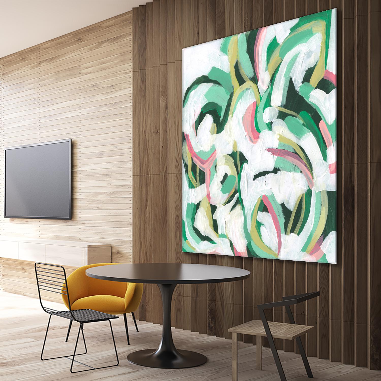 Mint Billows II by June Vess on GIANT ART - pink abstract abstract