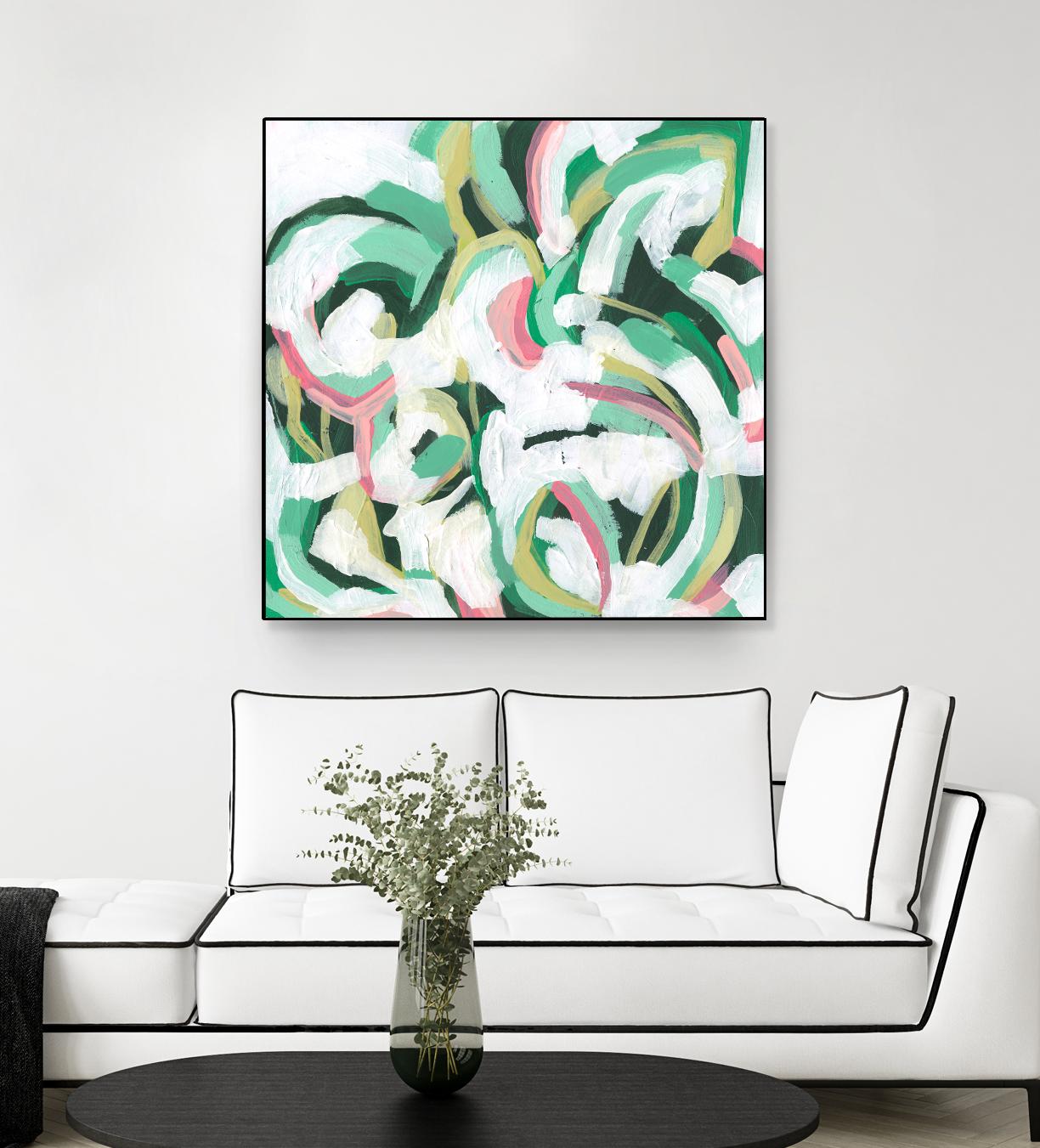 Mint Billows II by June Vess on GIANT ART - pink abstract abstract