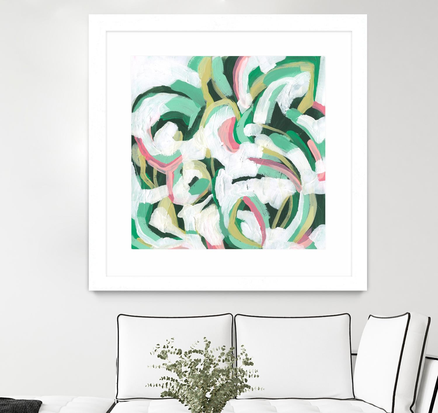 Mint Billows II by June Vess on GIANT ART - pink abstract abstract