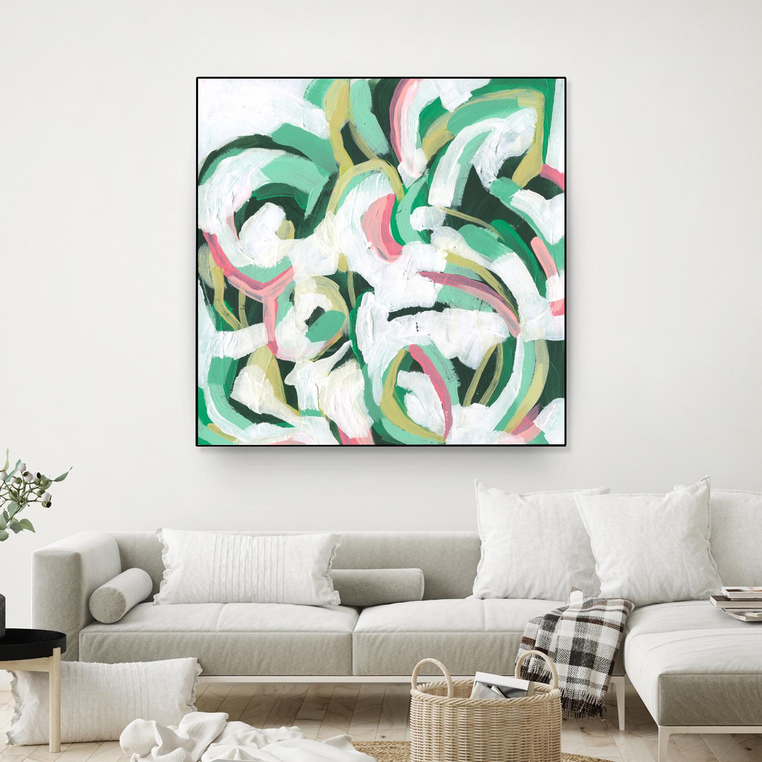 Mint Billows II by June Vess on GIANT ART - pink abstract abstract