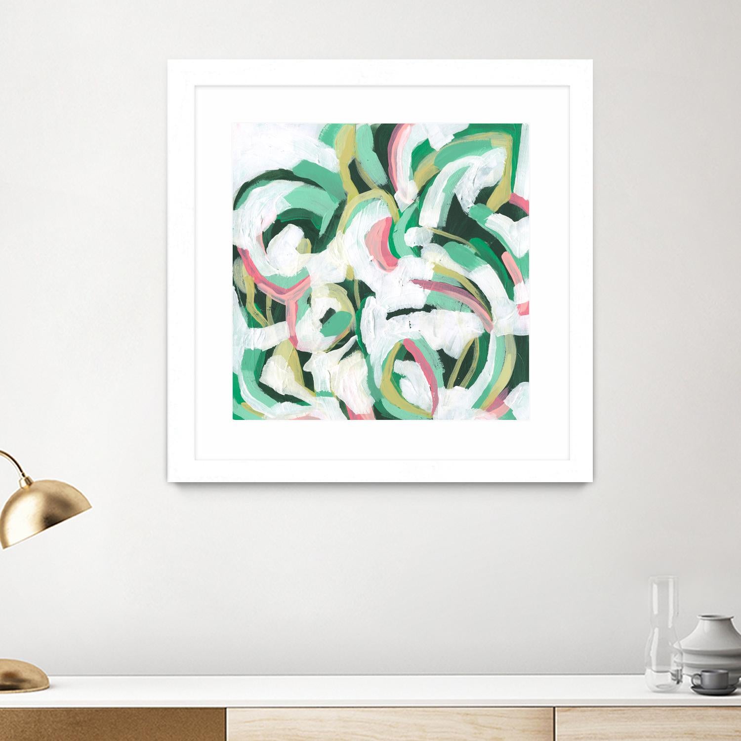 Mint Billows II by June Vess on GIANT ART - pink abstract abstract